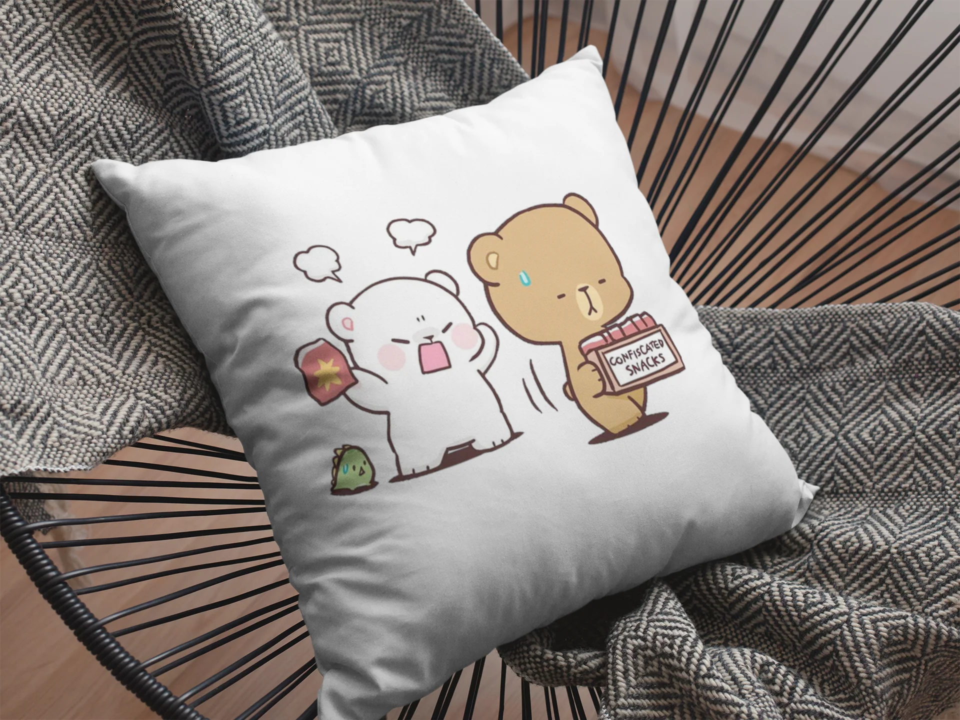 Mocha Bear Printed Cushion - Image 2