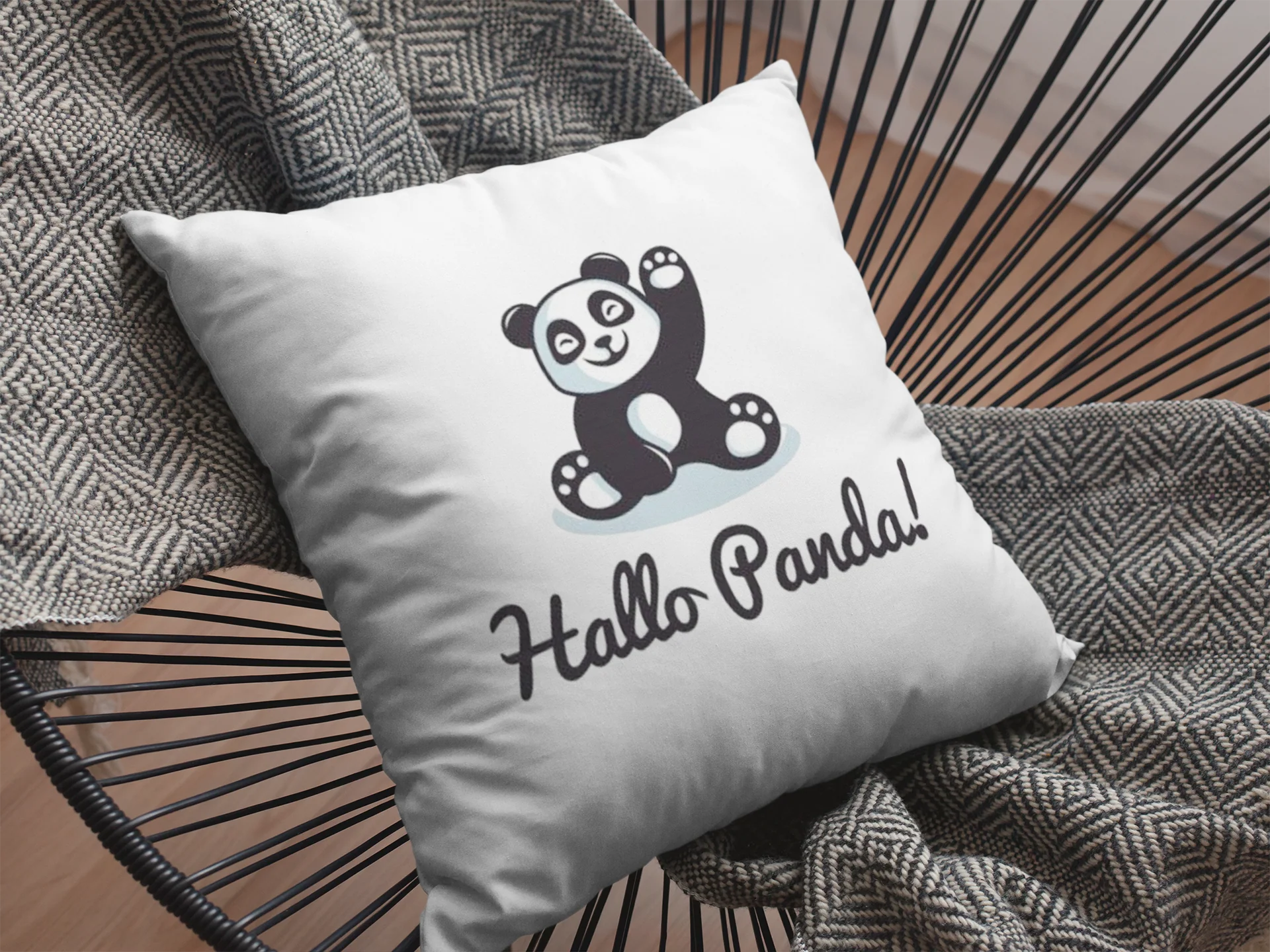 Hello Panda Printed Cushion - Image 2