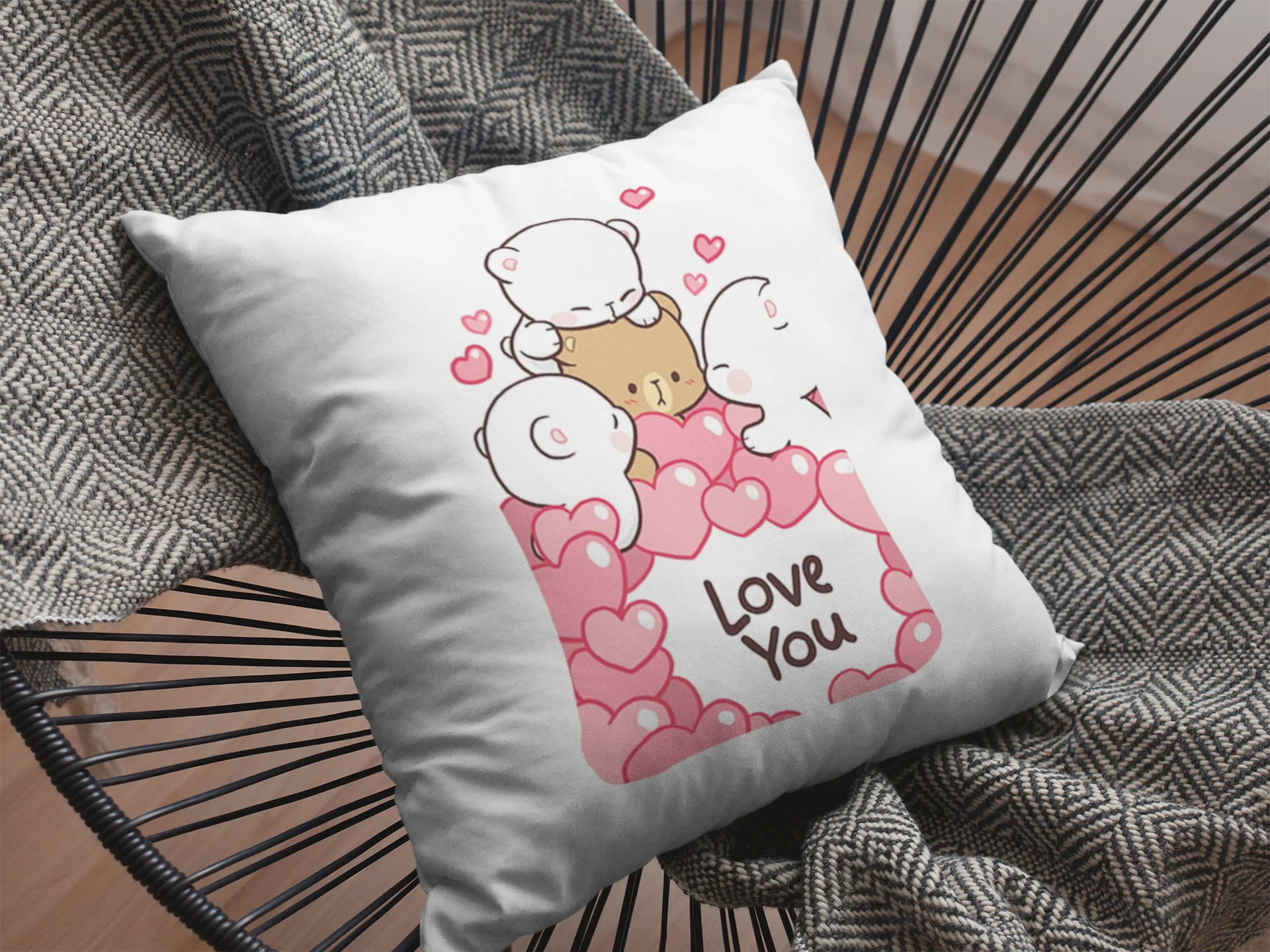 Mocha Bear Printed Cushion - Image 2