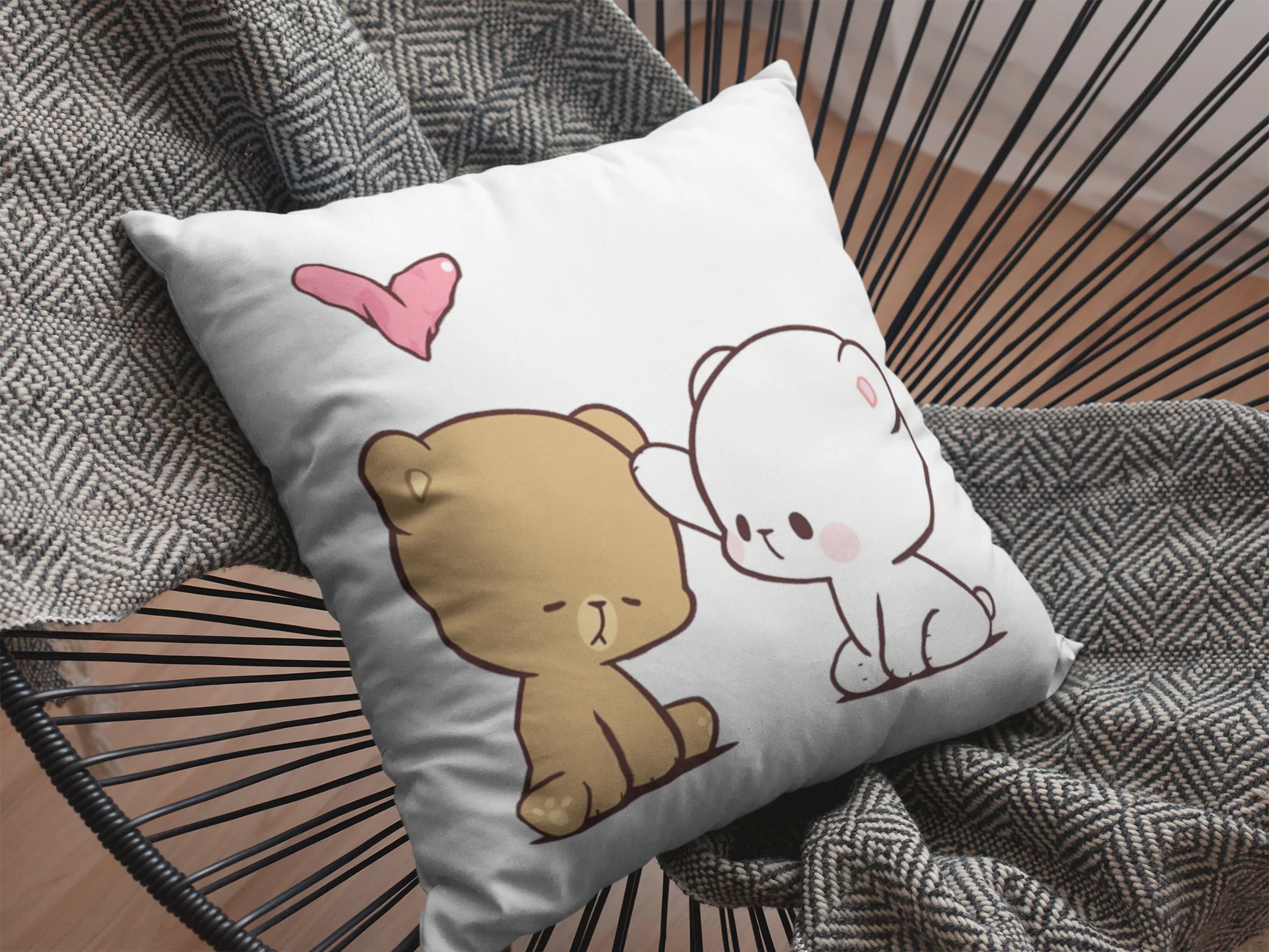Mocha Bear Printed Cushion - Image 2
