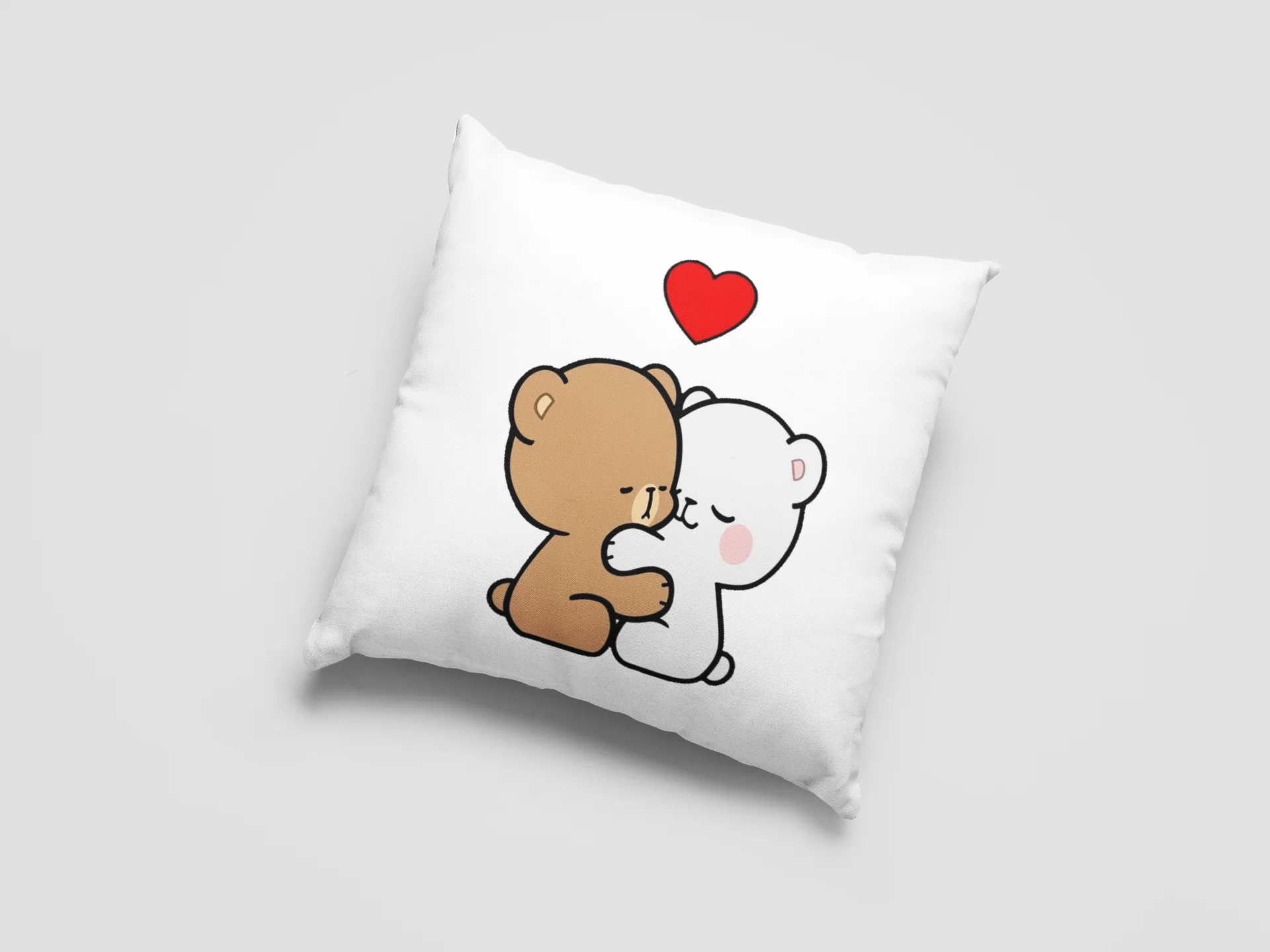 Mocha Bear Printed Cushion