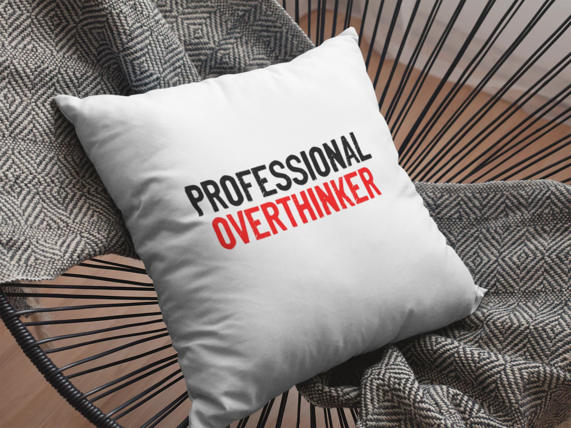 Professional Overthinker Printed Cushion - Image 2