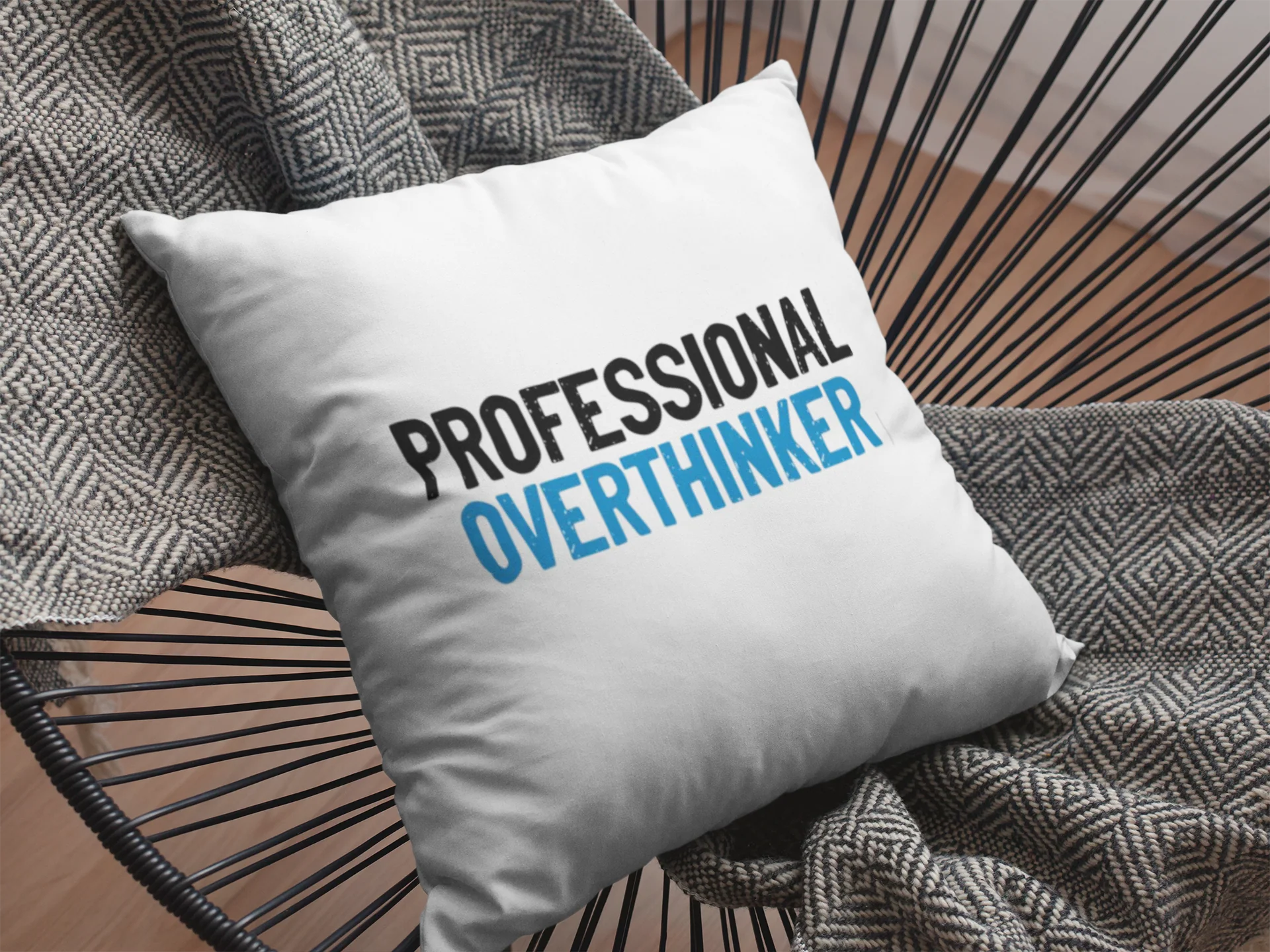 Professional Overthinker Printed Cushion - Image 2