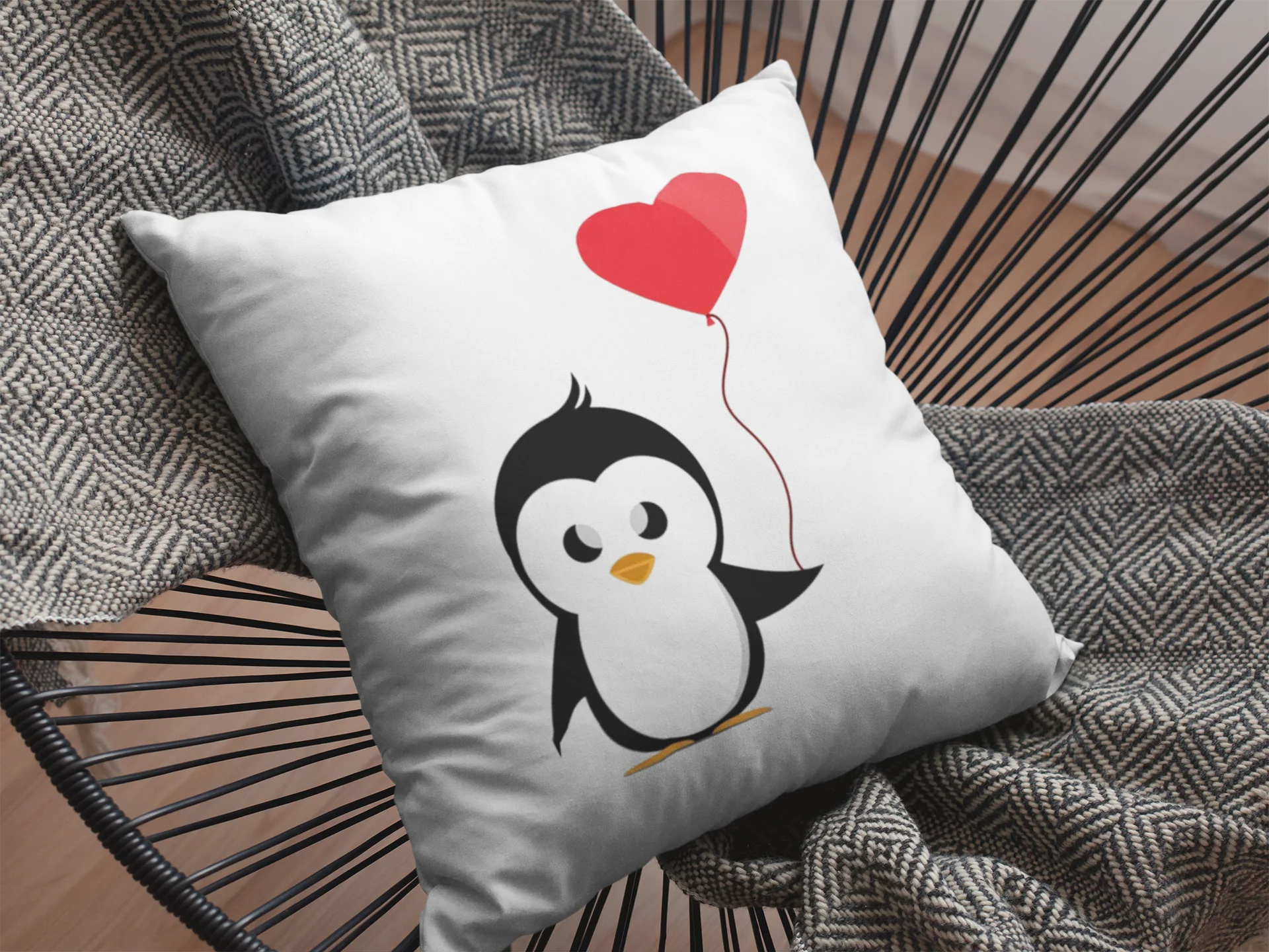 Cute penguin Printed Cushion - Image 2