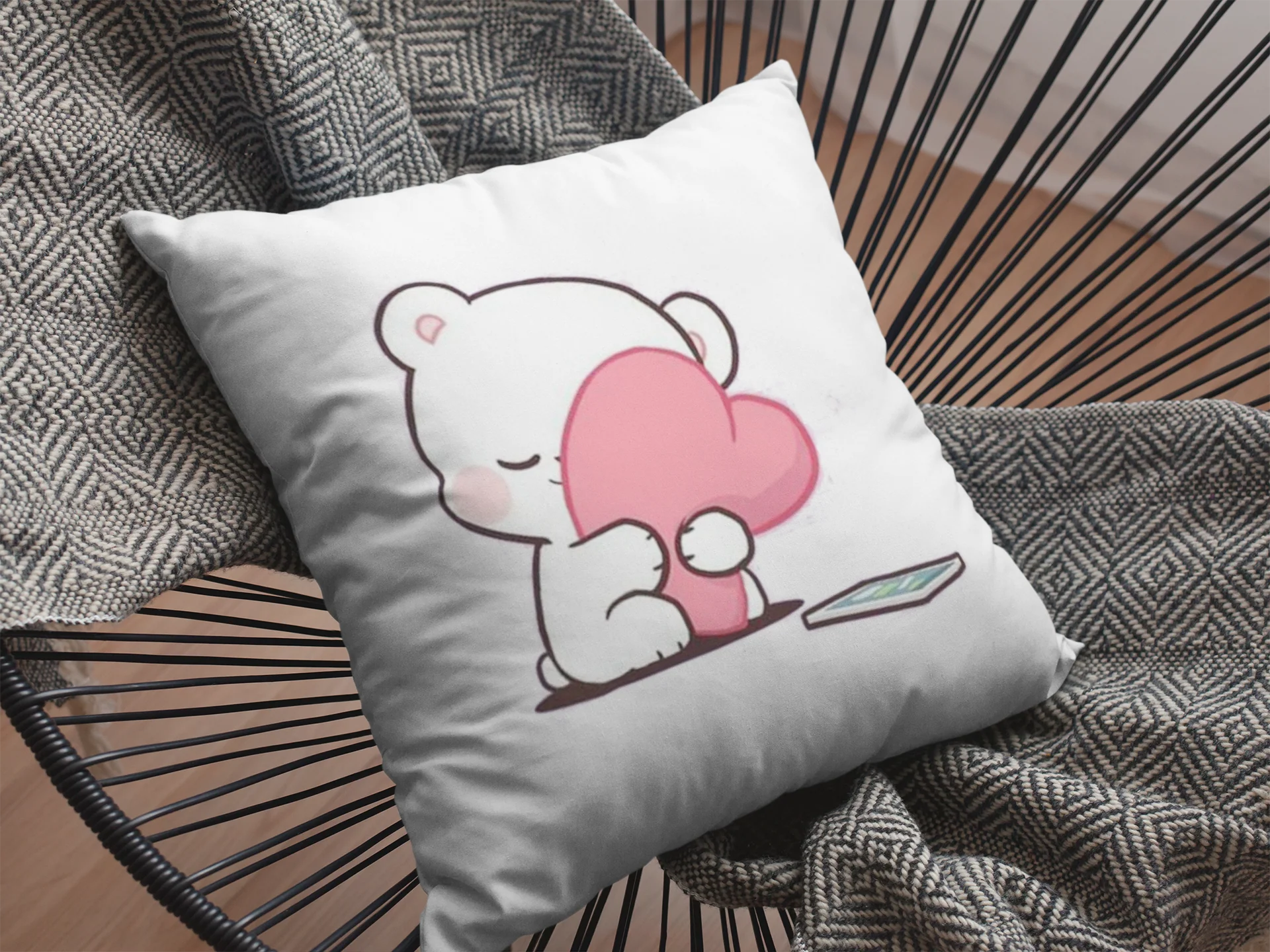Mocha Bear Printed Cushion - Image 2