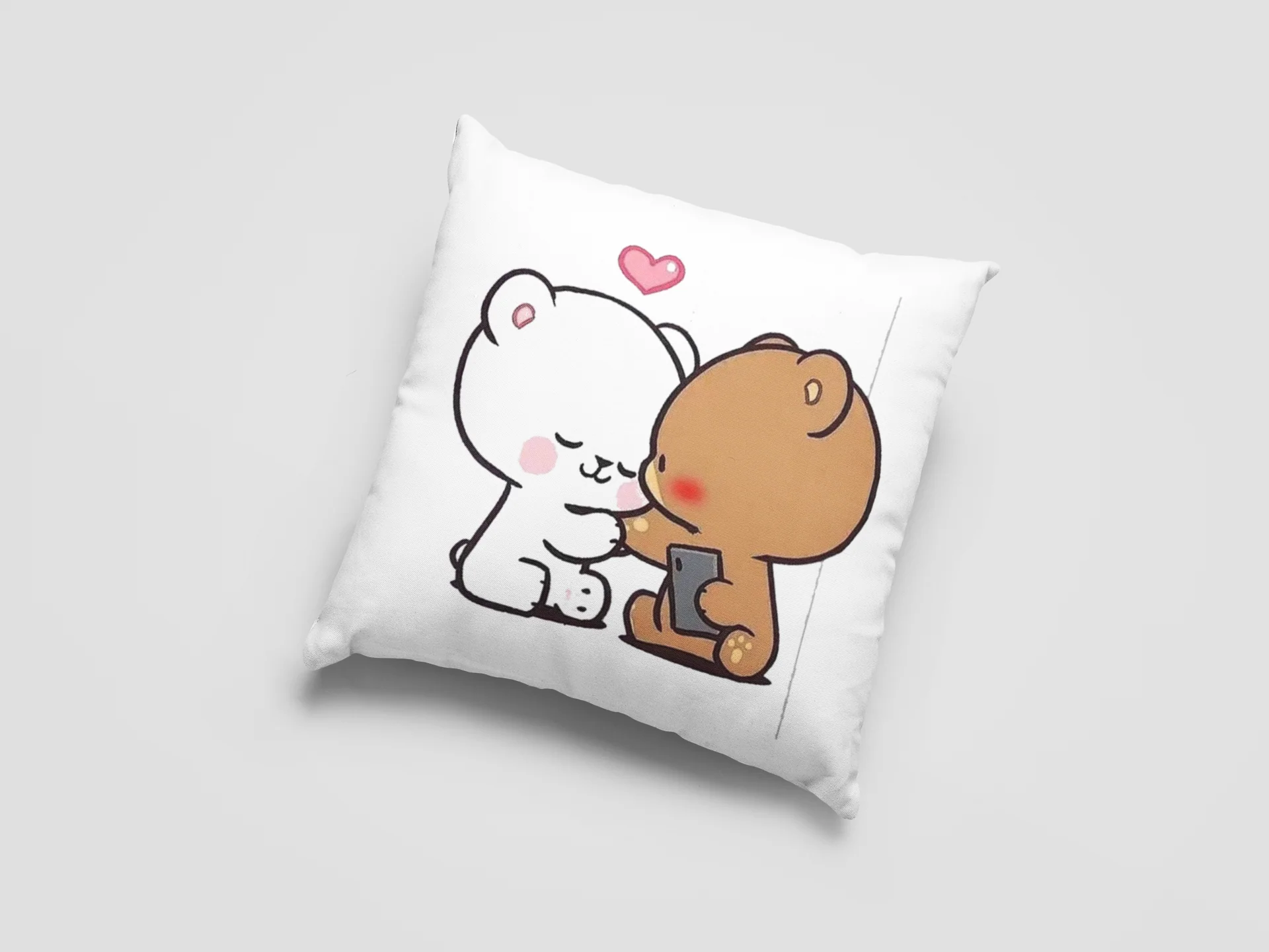 Mocha Bear Printed Cushion