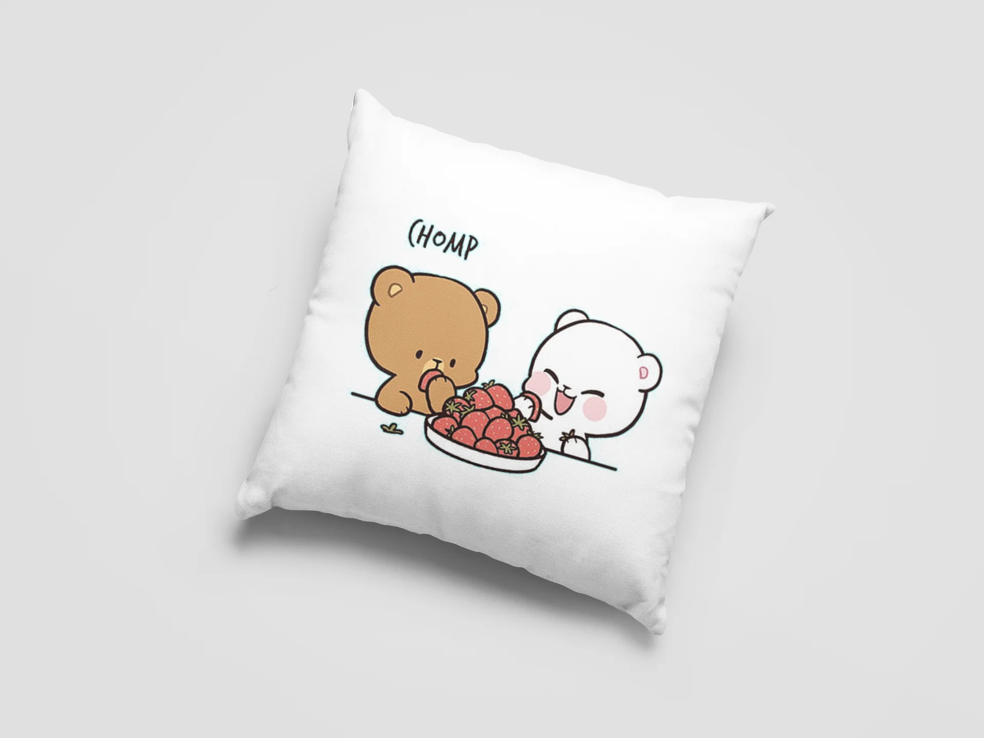 Mocha Bear Printed Cushion