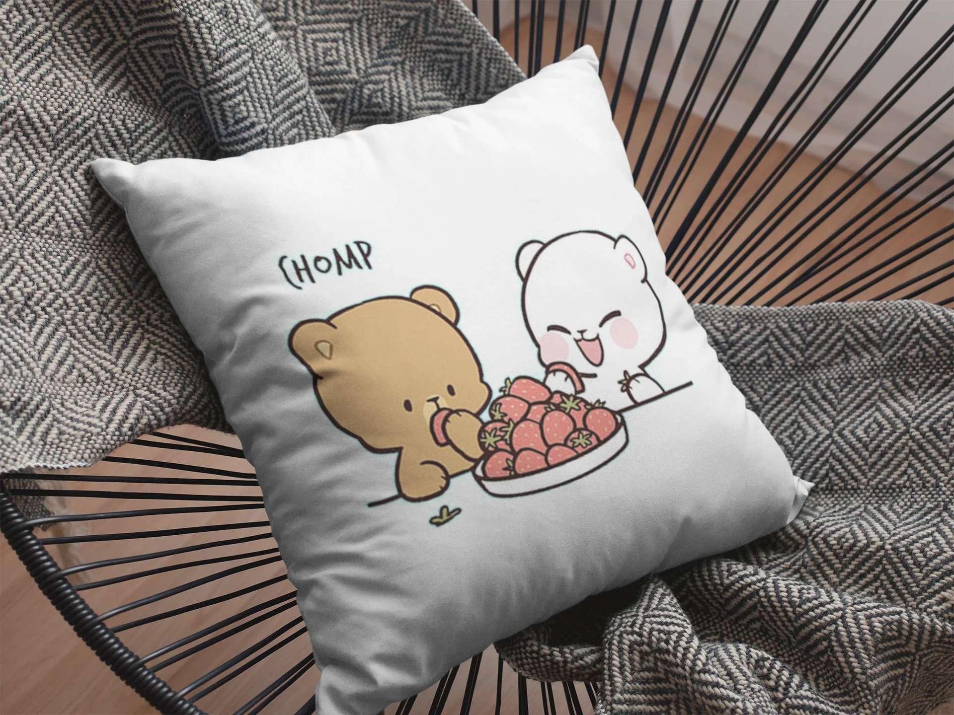 Mocha Bear Printed Cushion - Image 2