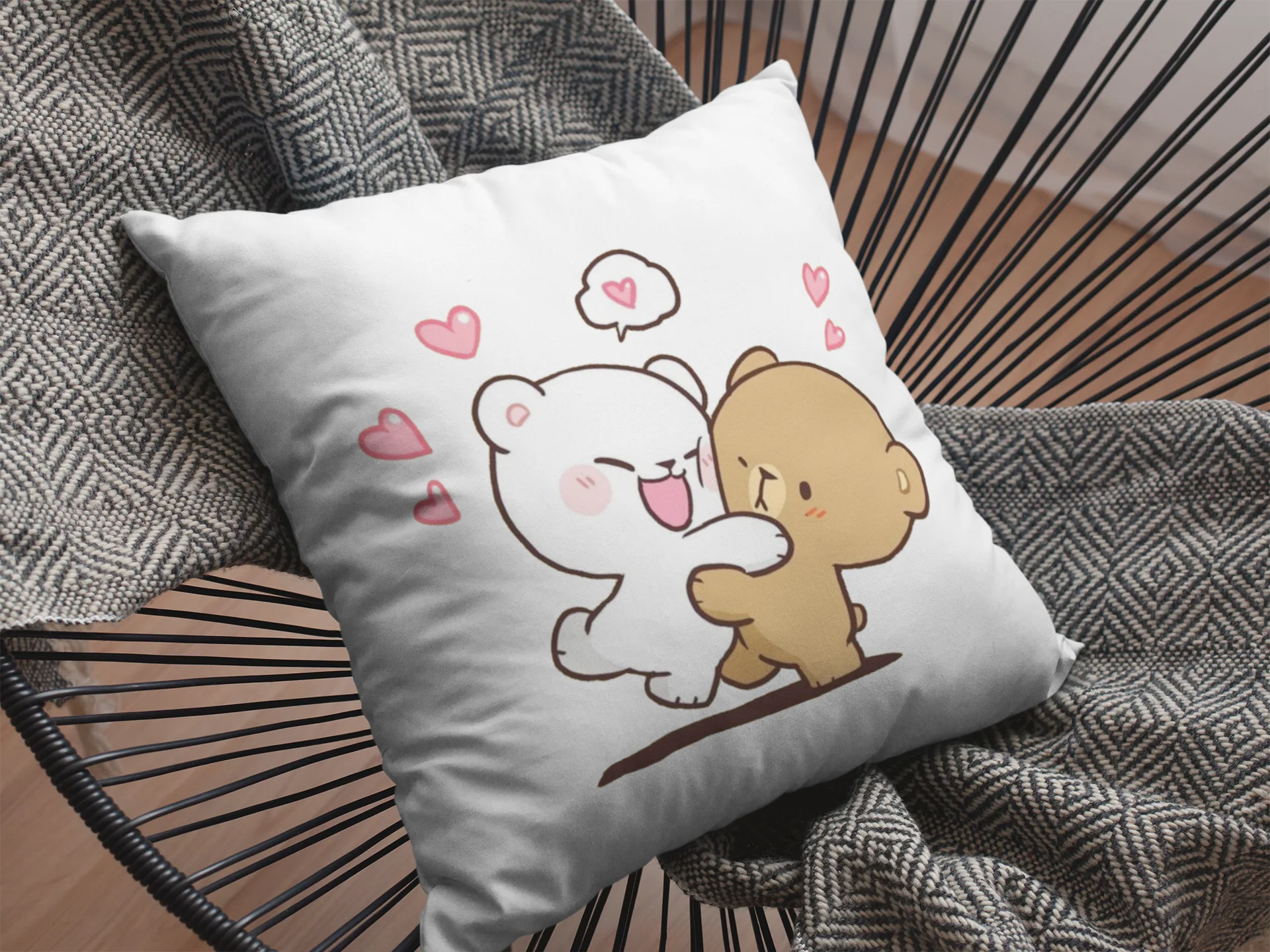 Mocha Bear Printed Cushion - Image 2
