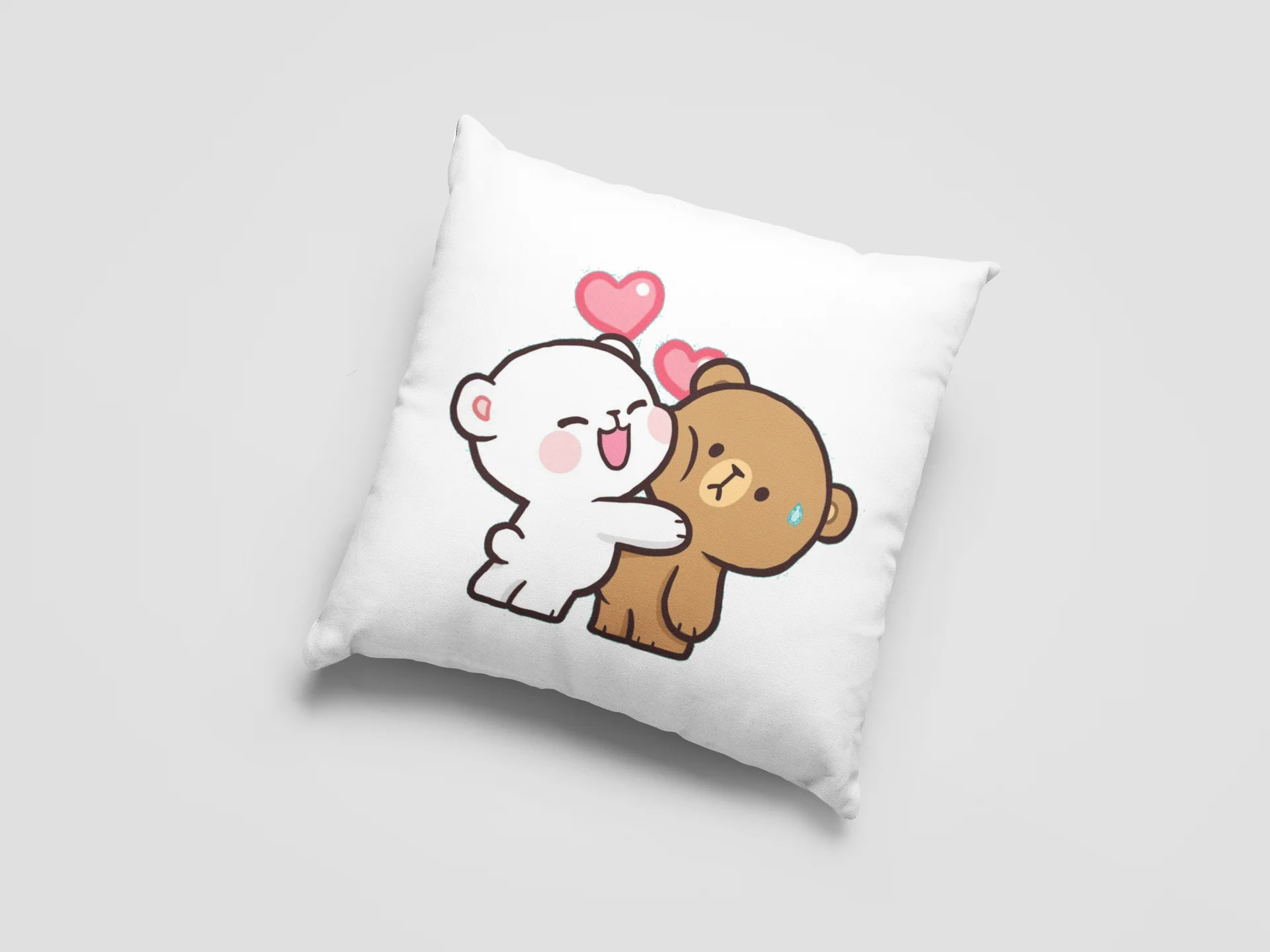 Mocha Bear Printed Cushion