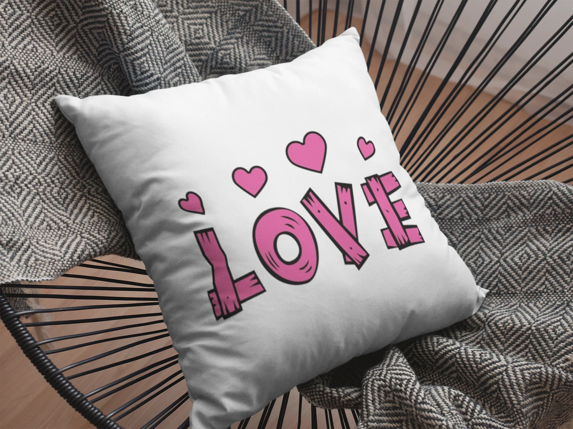 Love Printed Cushion - Image 2