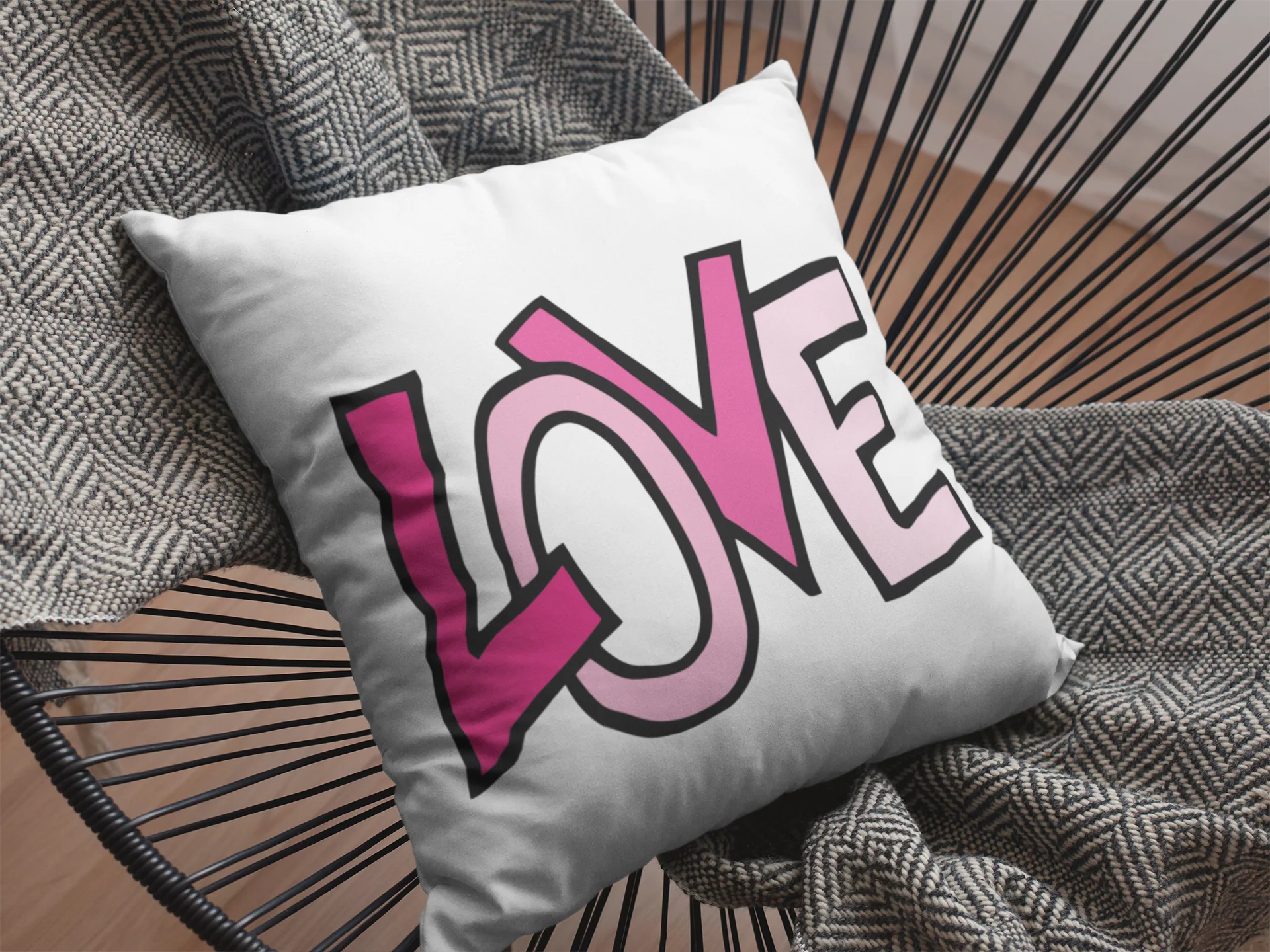 Love Printed Cushion - Image 2