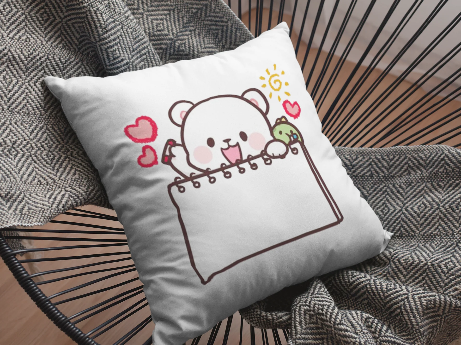 Mocha Bear Printed Cushion - Image 2