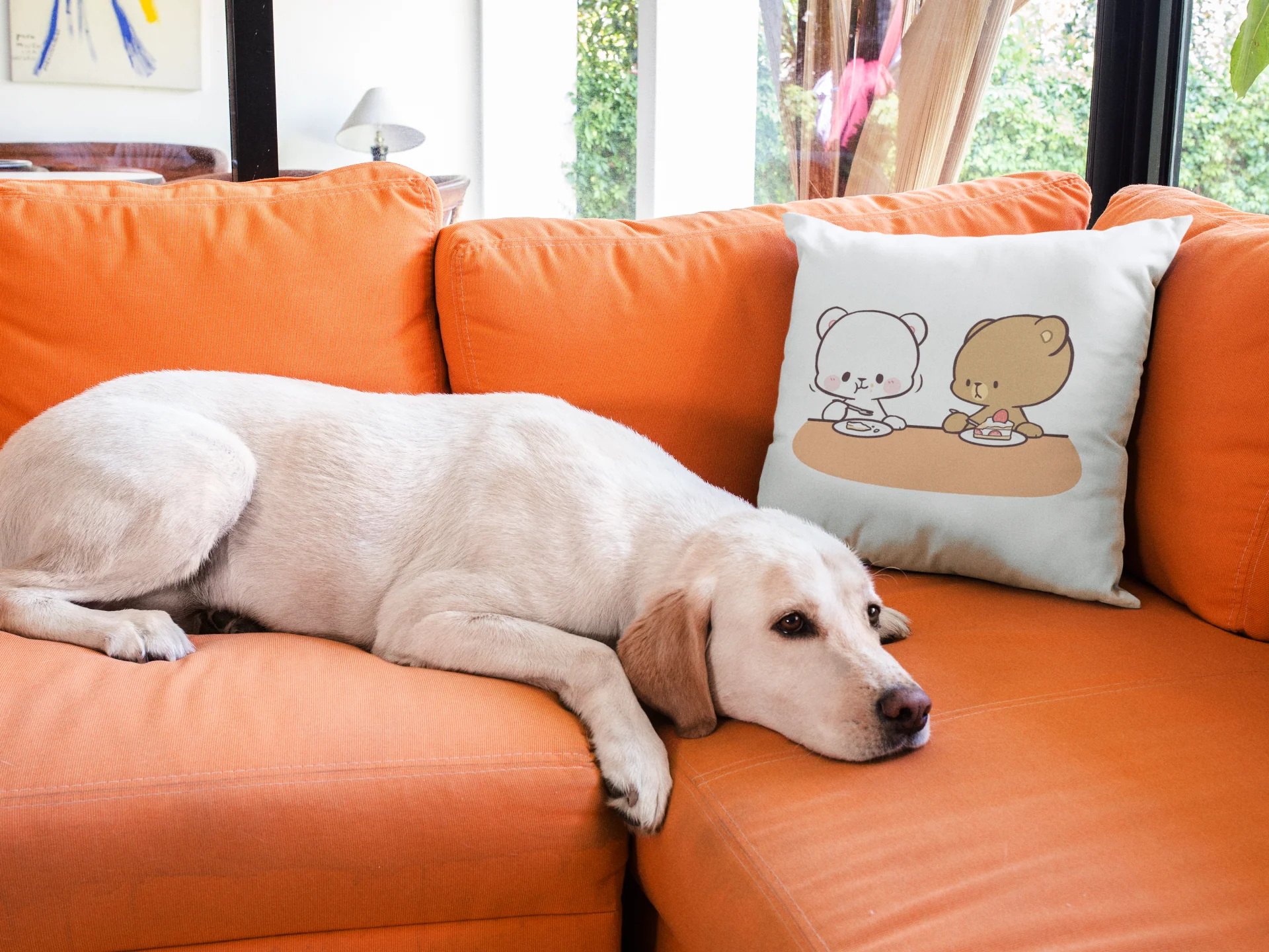 Mocha Bear Printed Cushion - Image 3