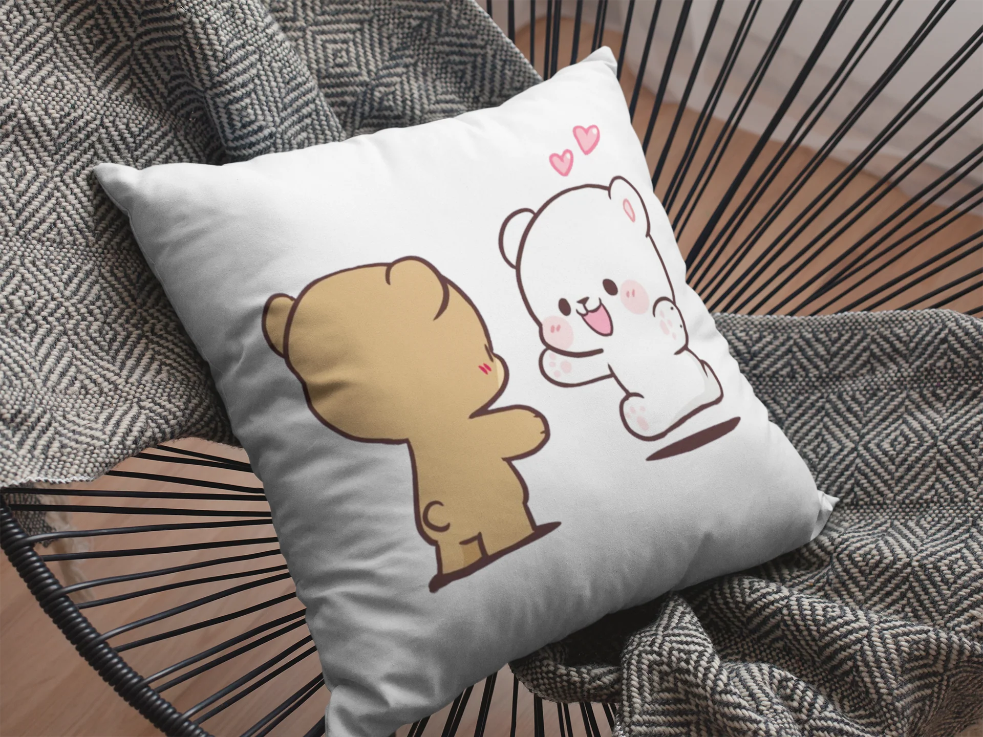 Mocha Bear Printed Cushion - Image 2
