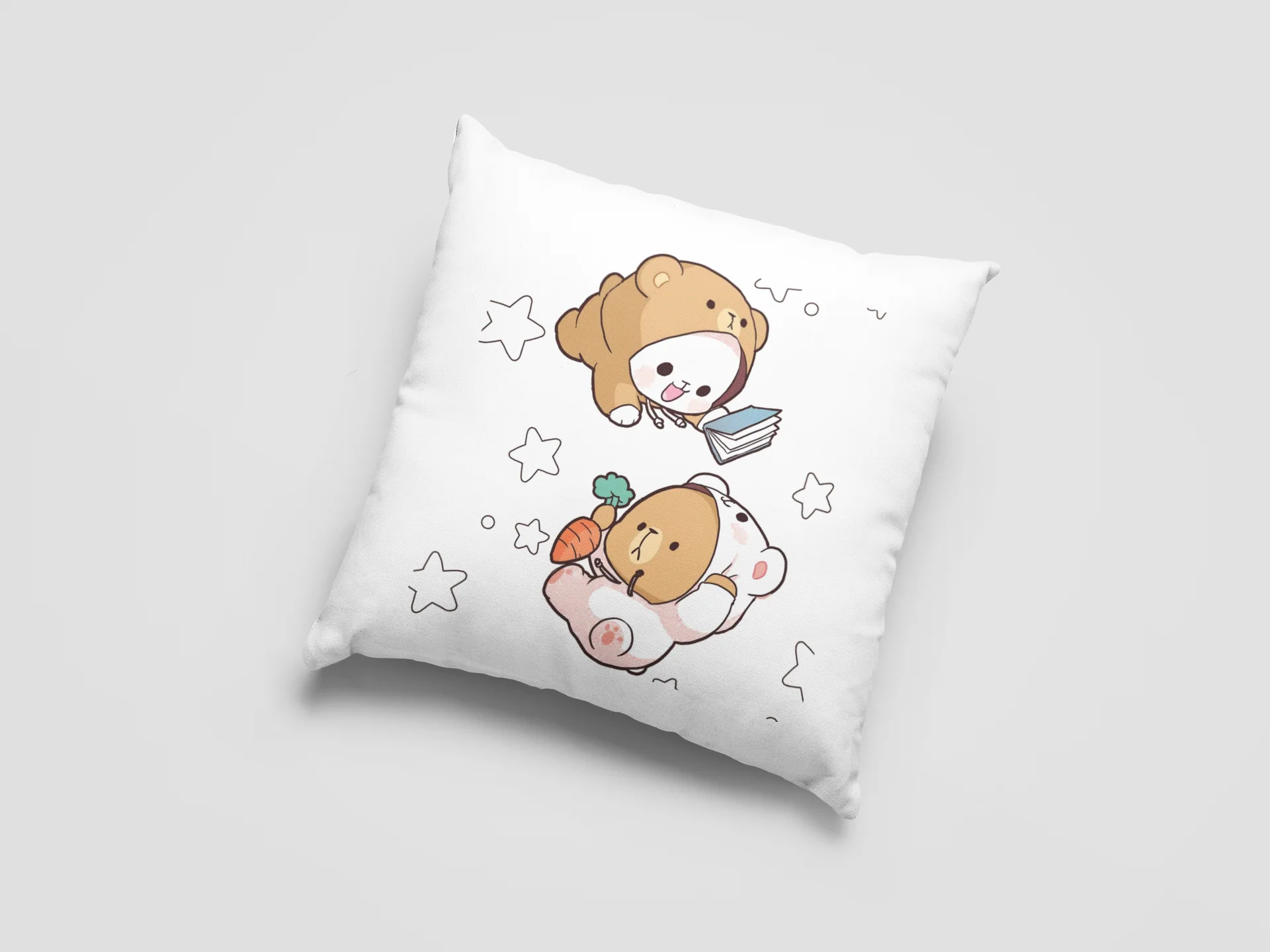 Mocha Bear Printed Cushion