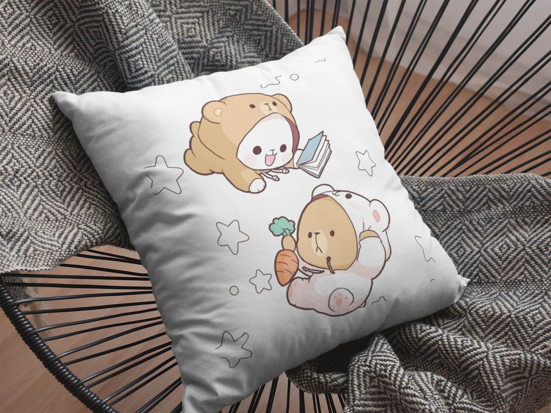 Mocha Bear Printed Cushion - Image 2