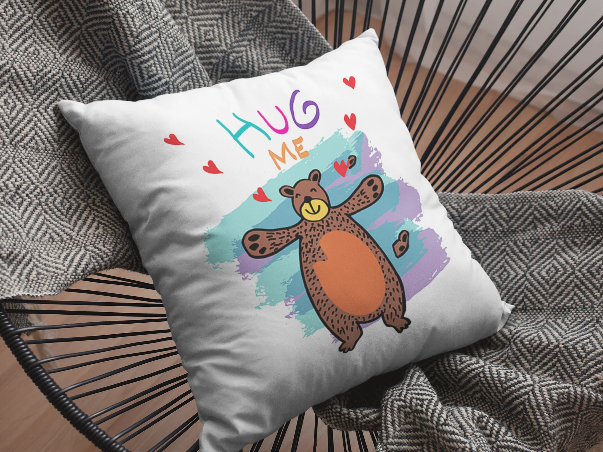 Hug Me Printed Cushion - Image 2