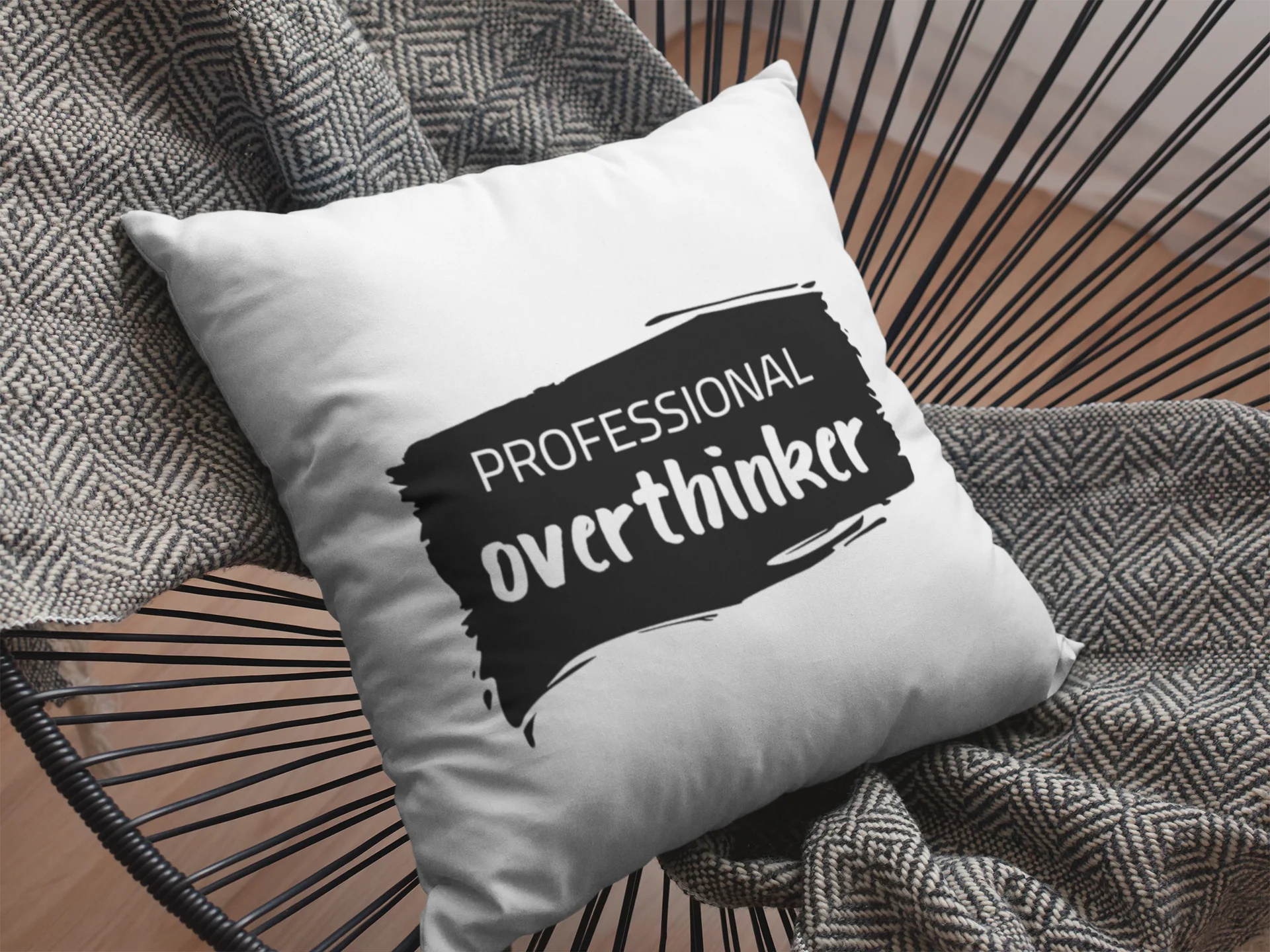 Professional Overthinker Printed Cushion - Image 2