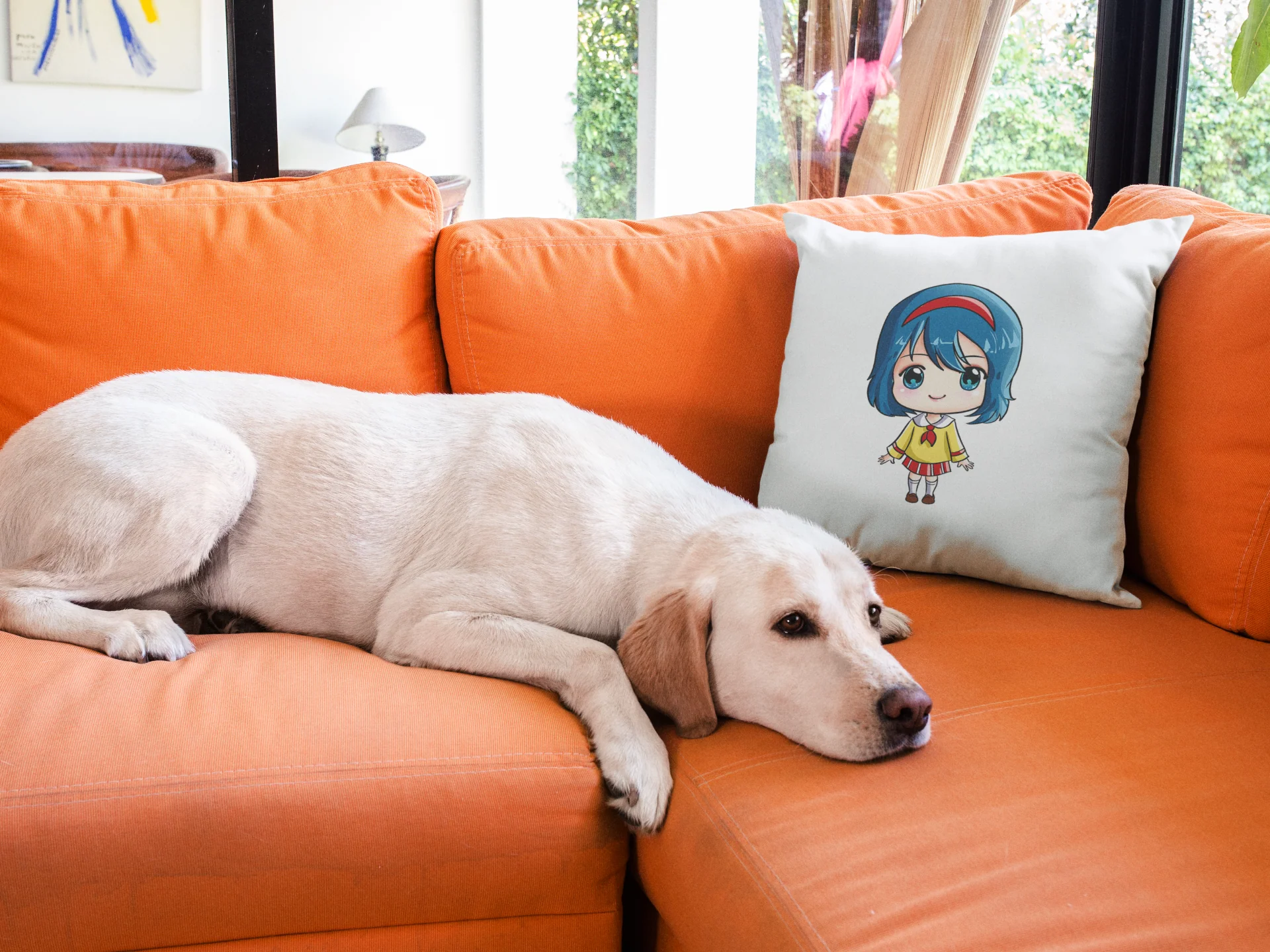 Cute Girl Printed Cushion - Image 3