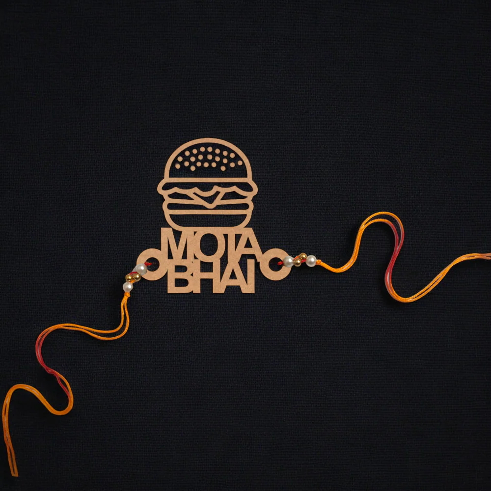 Mota Bhai Wooden Rakhi ( Burger ) - Image 3