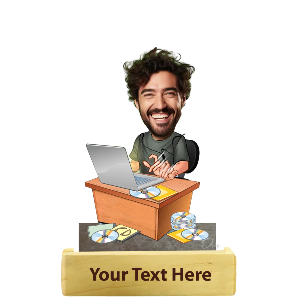 Office Boy Personalized Caricature