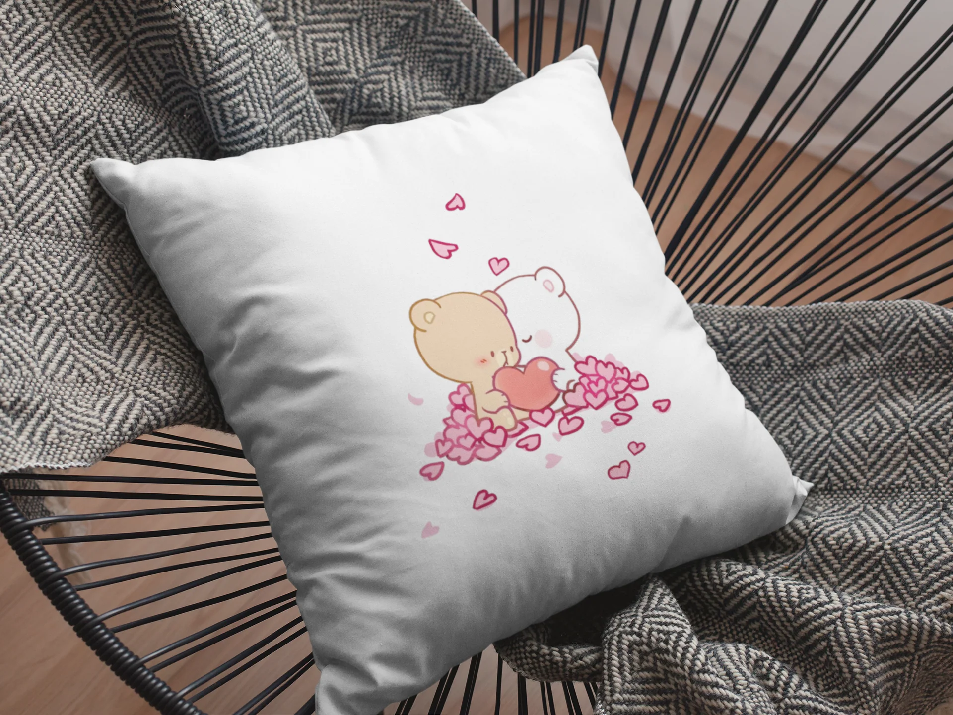 Mocha Bear Printed Cushion - Image 2