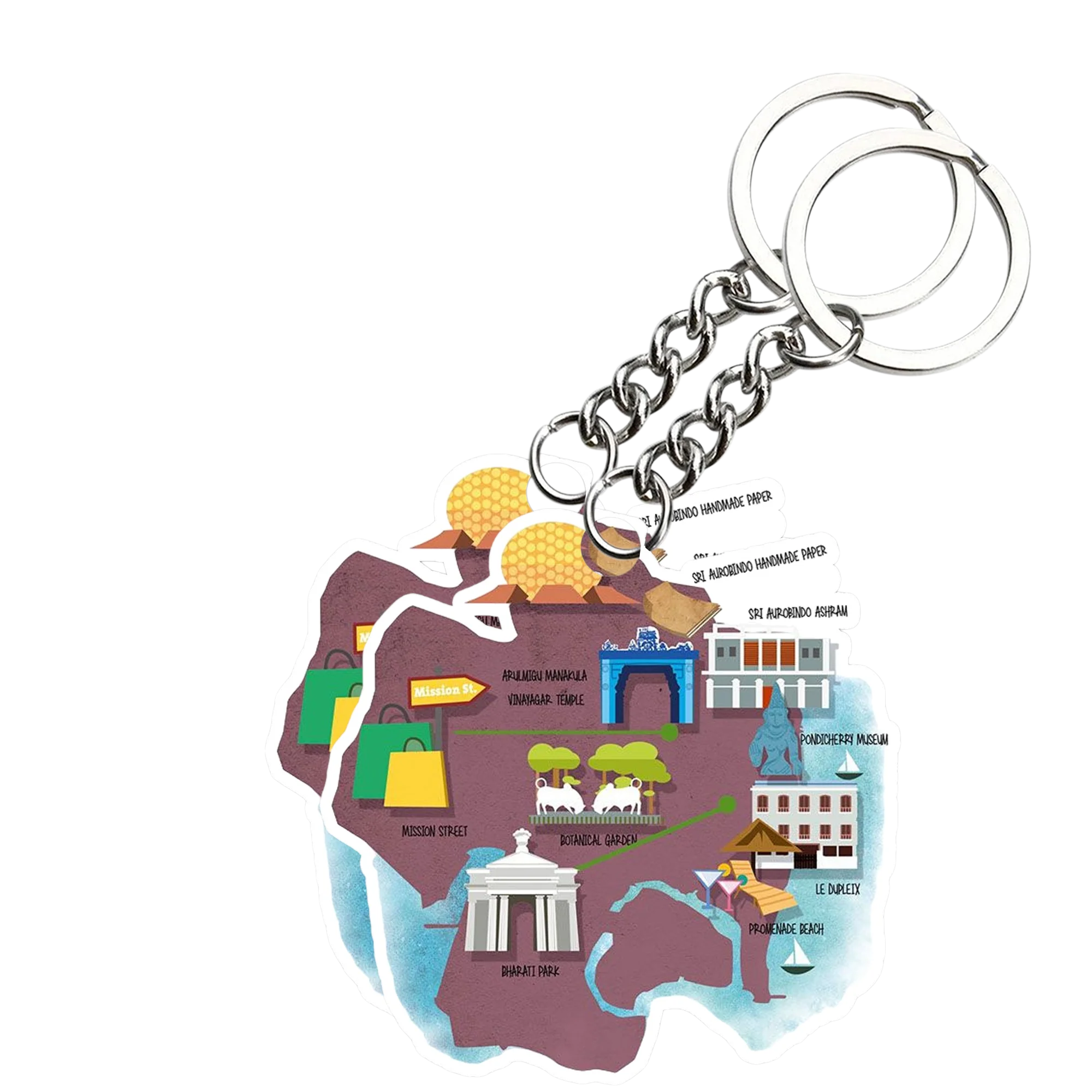 Pondicherry Key chain ( Set of 2 ) - Image 2