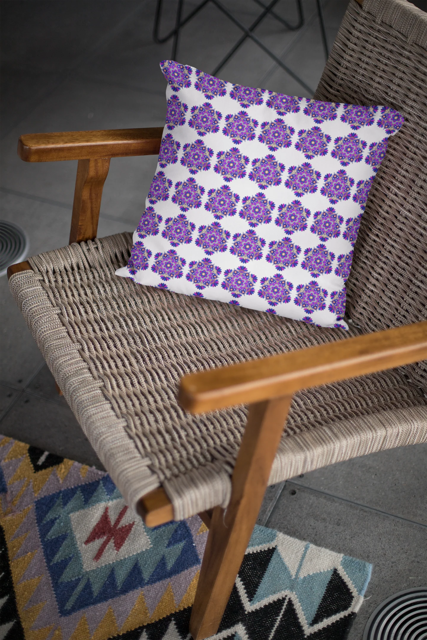 Printed Ethnic Cushion Cover with Filler Included ( 12 inch x 12 inch ) - Image 8