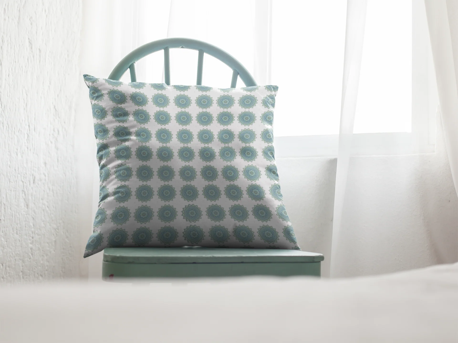 Printed Ethnic Cushion Cover with Filler Included ( 12 inch x 12 inch ) - Image 2