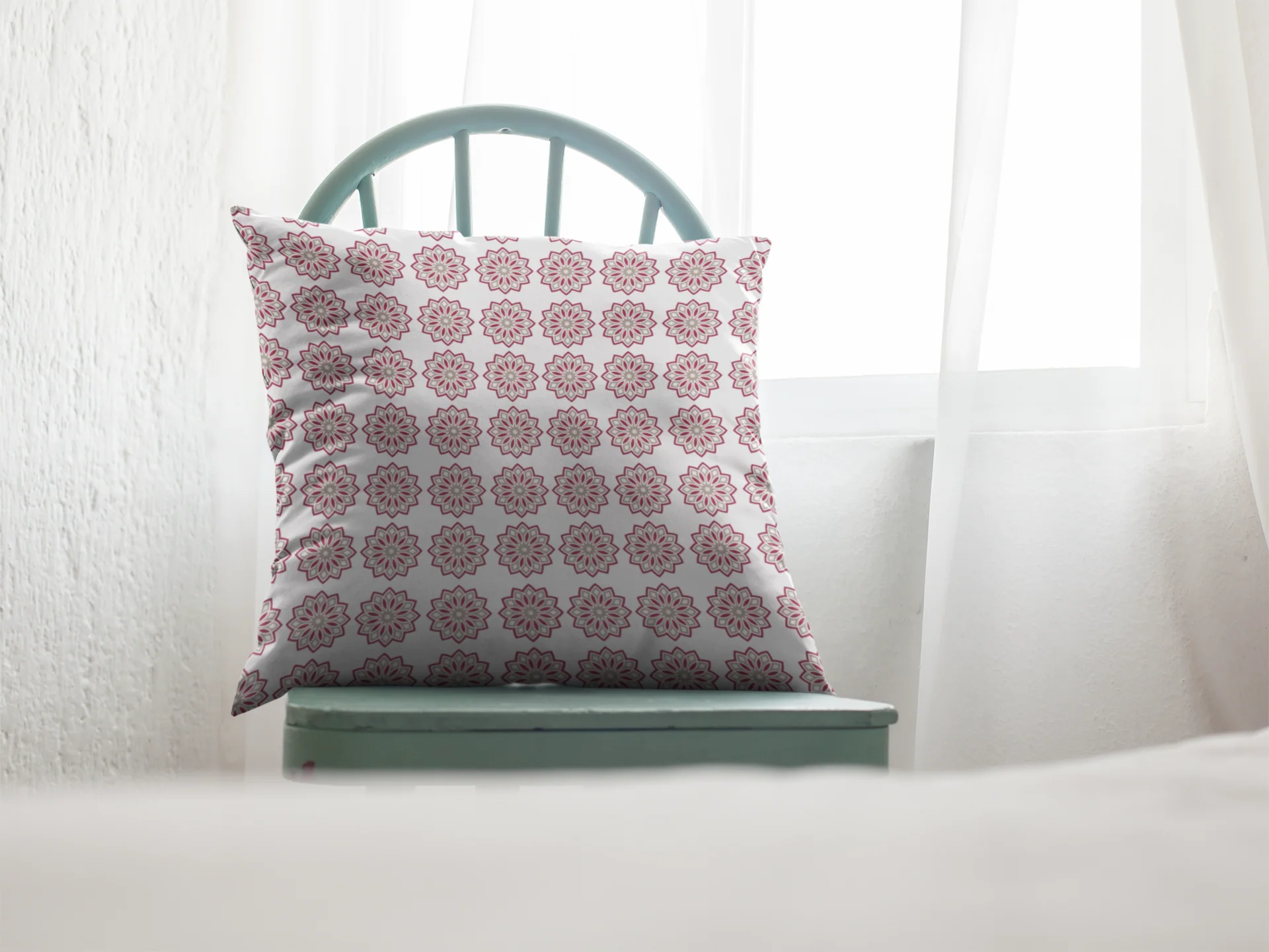 Printed Ethnic Cushion Cover with Filler Included ( 12 inch x 12 inch ) - Image 2