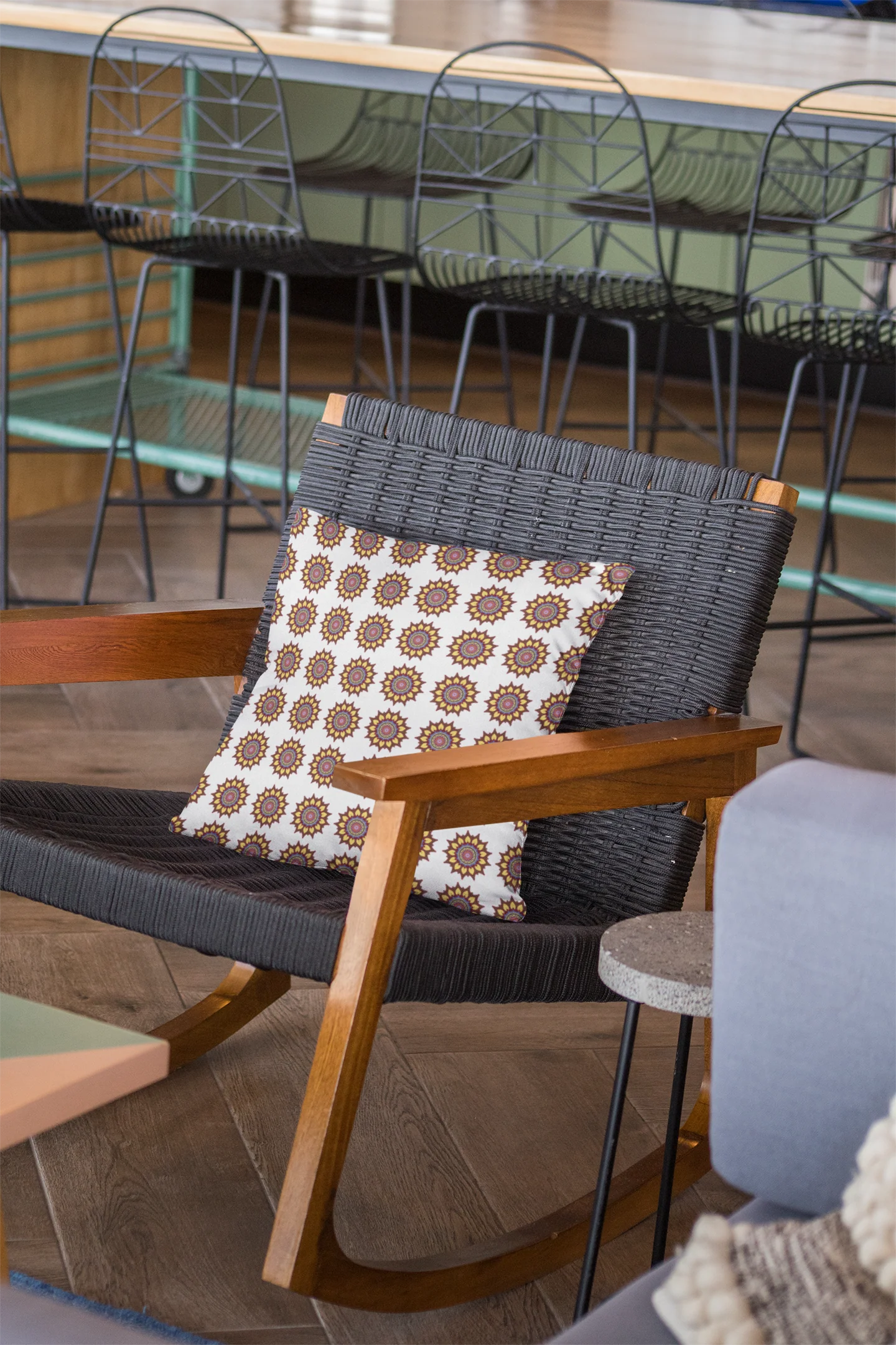 Printed Ethnic Cushion Cover with Filler Included ( 12 inch x 12 inch ) - Image 2