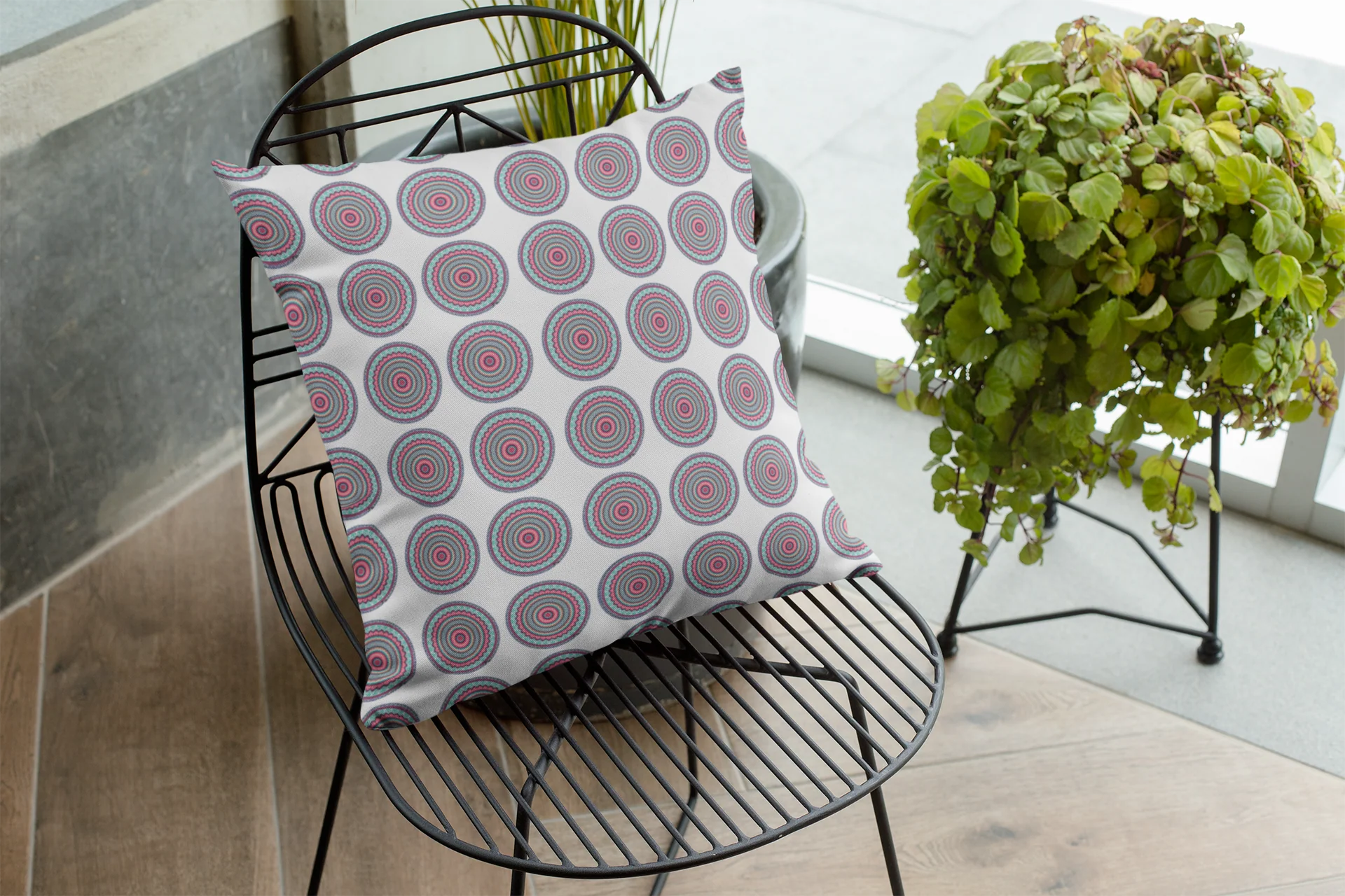 Printed Ethnic Cushion Cover with Filler Included ( 12 inch x 12 inch ) - Image 3