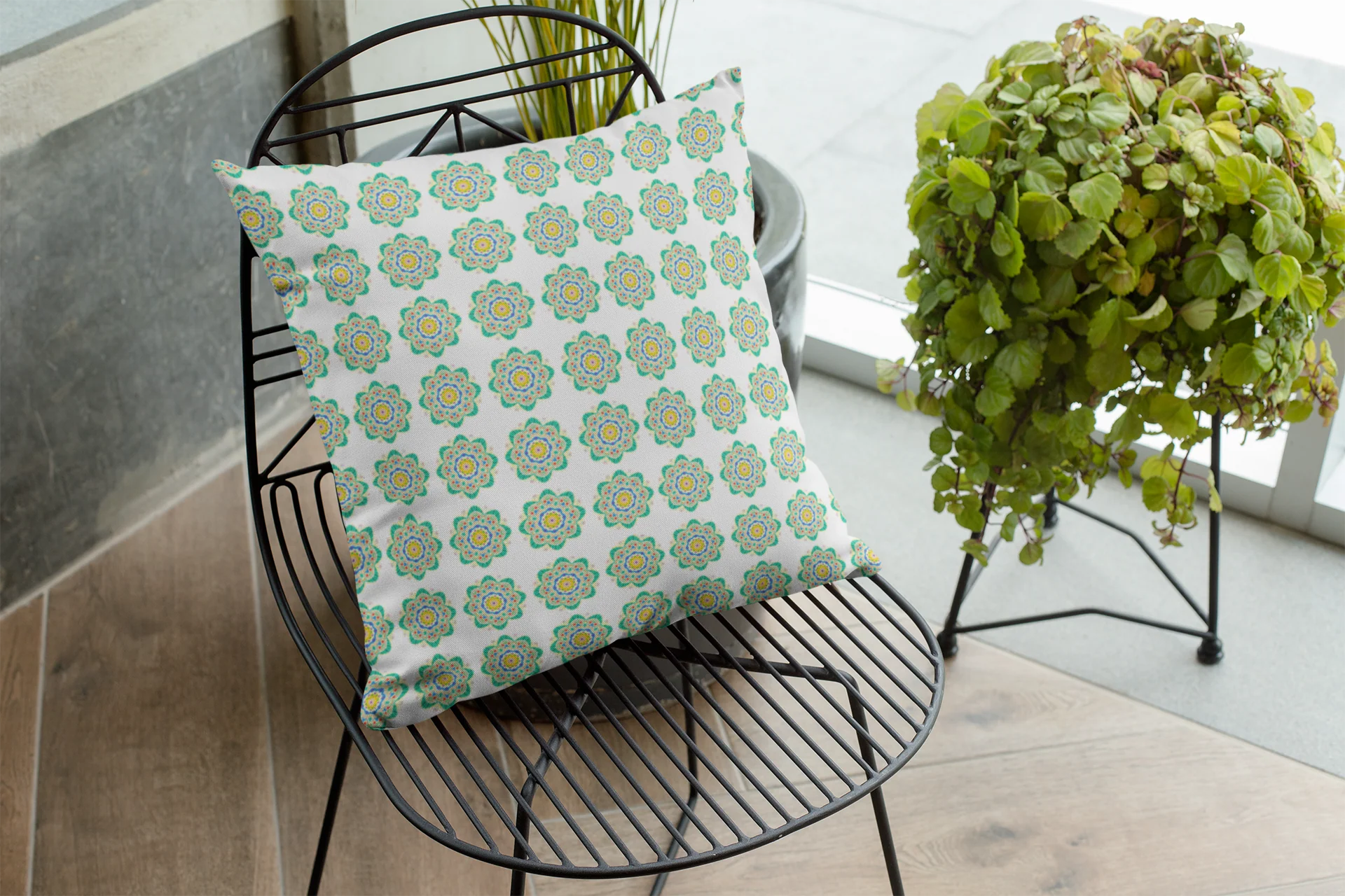 Printed Ethnic Cushion Cover with Filler Included ( 12 inch x 12 inch ) - Image 3