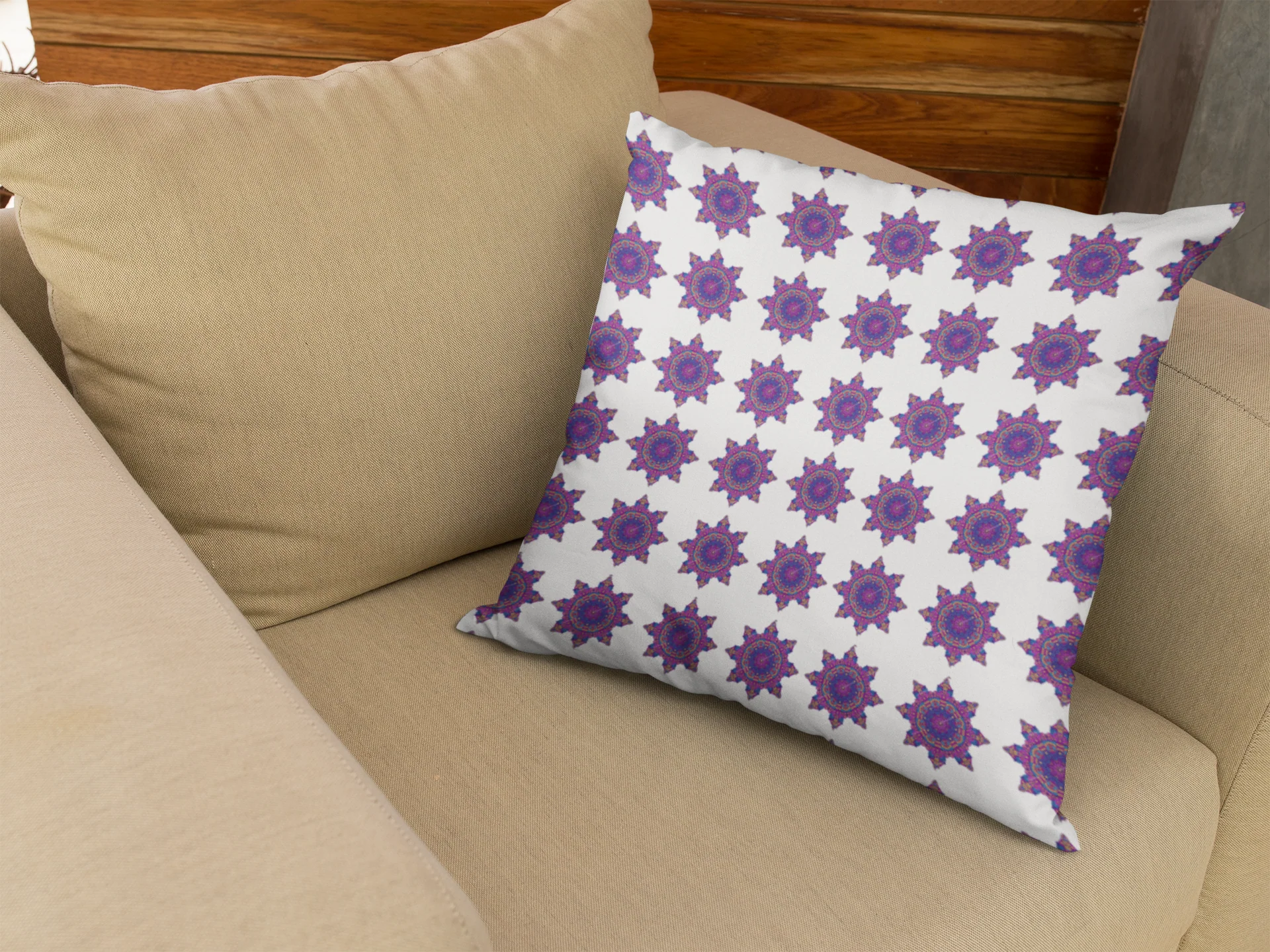 Printed Ethnic Cushion Cover with Filler Included ( 12 inch x 12 inch ) - Image 3