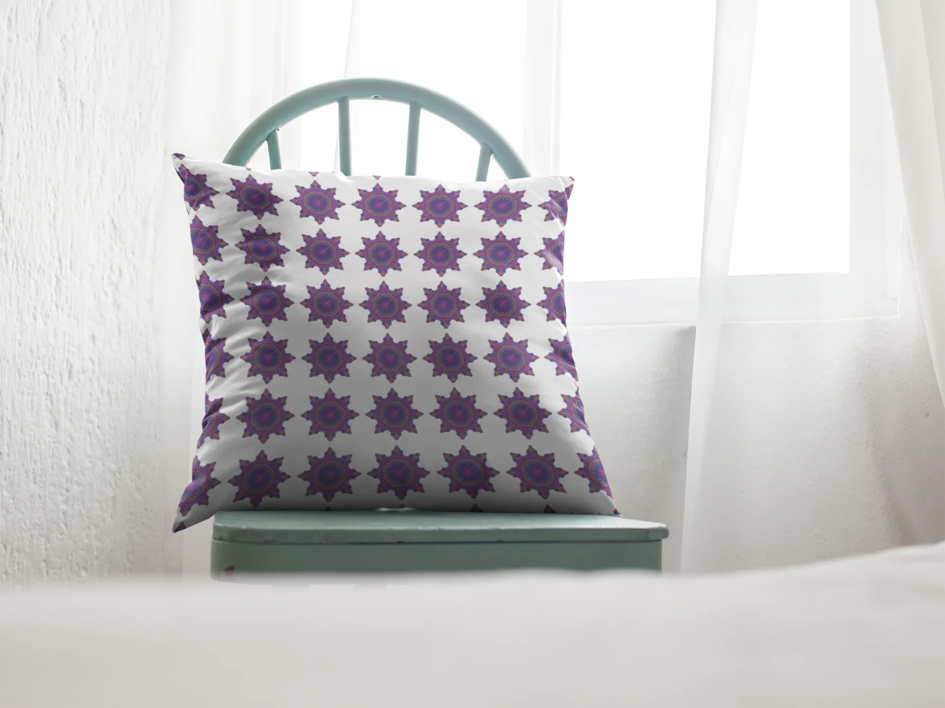Printed Ethnic Cushion Cover with Filler Included ( 12 inch x 12 inch ) - Image 2
