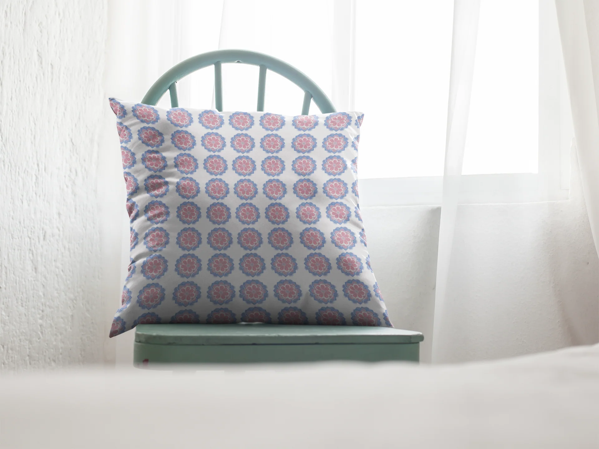 Printed Ethnic Cushion Cover with Filler Included ( 12 inch x 12 inch ) - Image 2