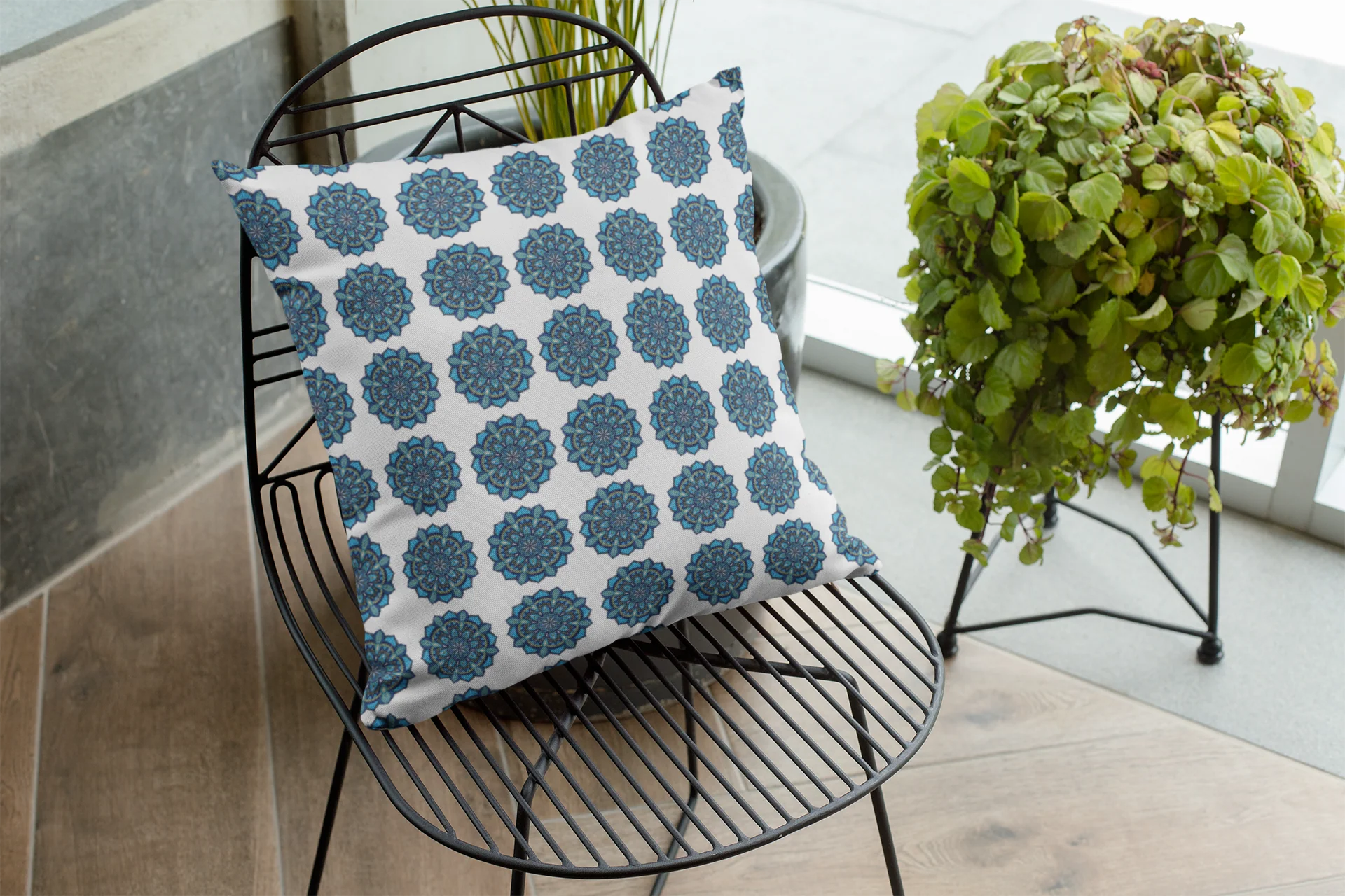 Printed Ethnic Cushion Cover with Filler Included ( 12 inch x 12 inch ) - Image 3