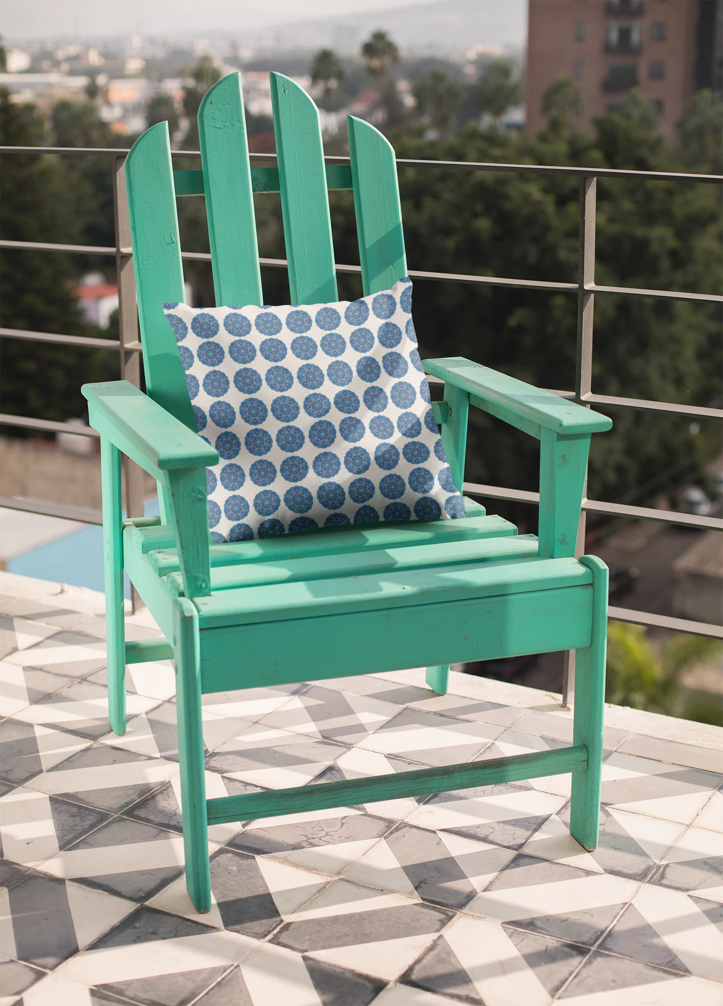 Printed Ethnic Cushion Cover with Filler Included ( 12 inch x 12 inch ) - Image 3