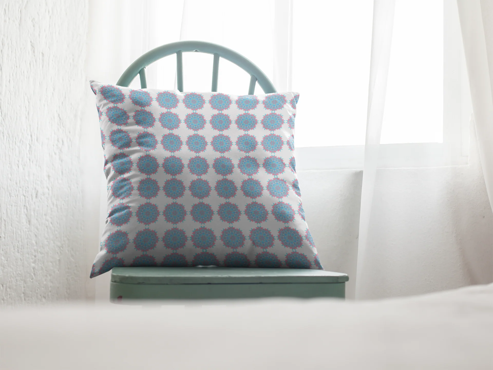 Printed Ethnic Cushion Cover with Filler Included ( 12 inch x 12 inch ) - Image 2