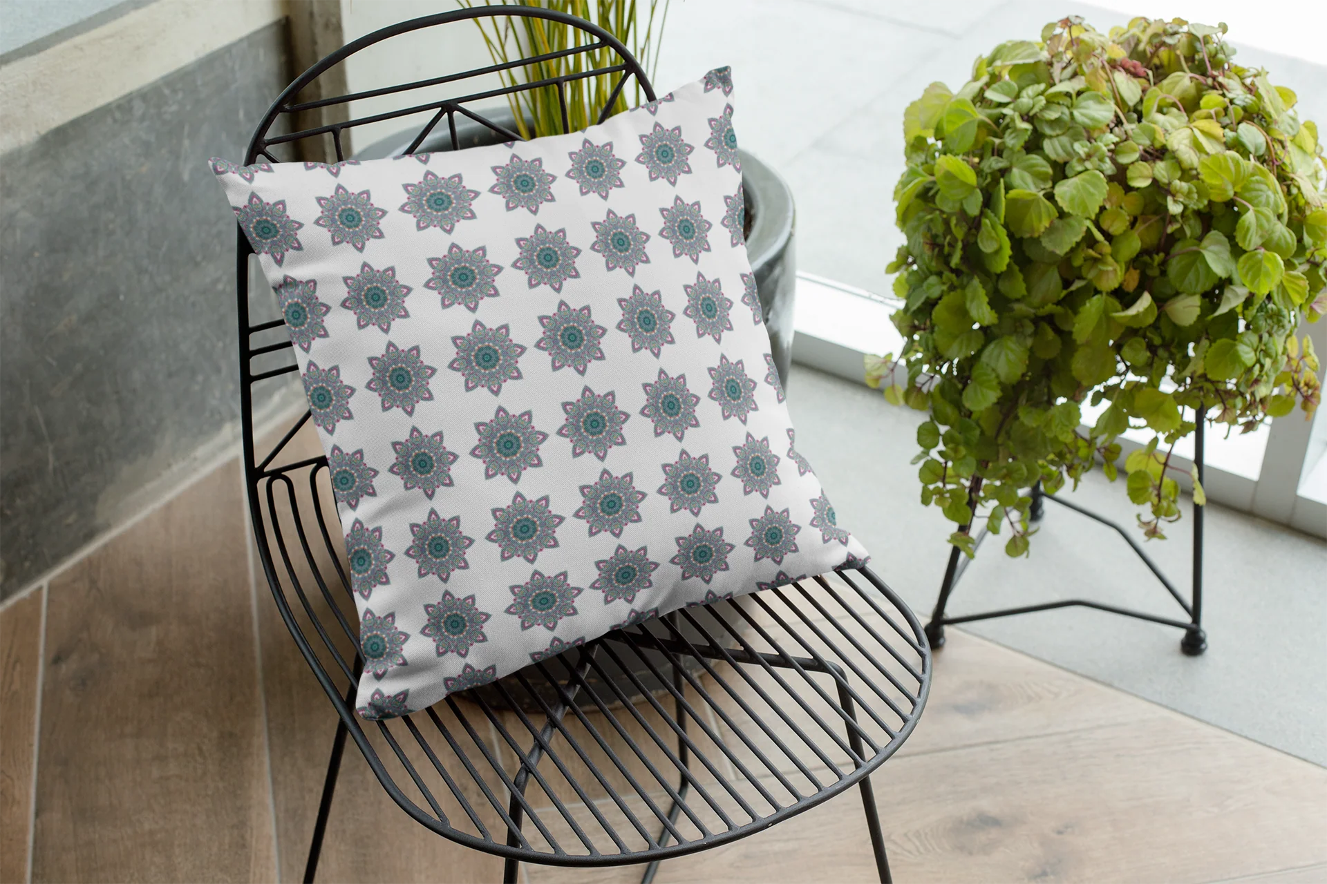 Printed Ethnic Cushion Cover with Filler Included ( 12 inch x 12 inch ) - Image 3