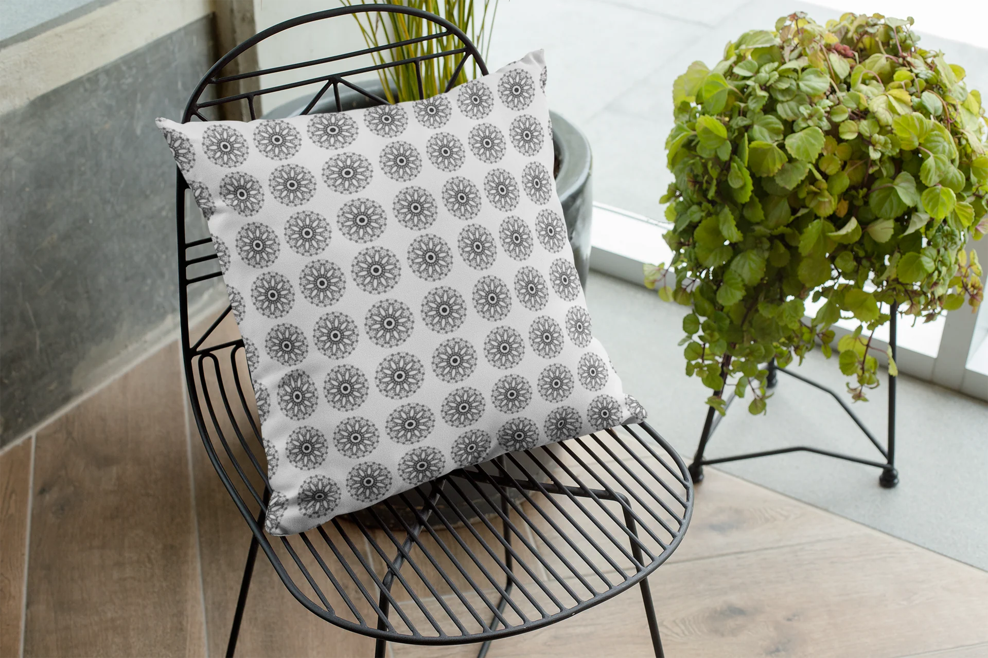 Printed Ethnic Cushion Cover with Filler Included ( 12 inch x 12 inch ) - Image 2