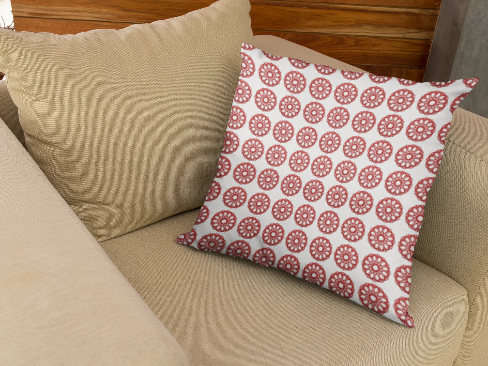 Printed Ethnic Cushion Cover with Filler Included ( 12 inch x 12 inch ) - Image 2