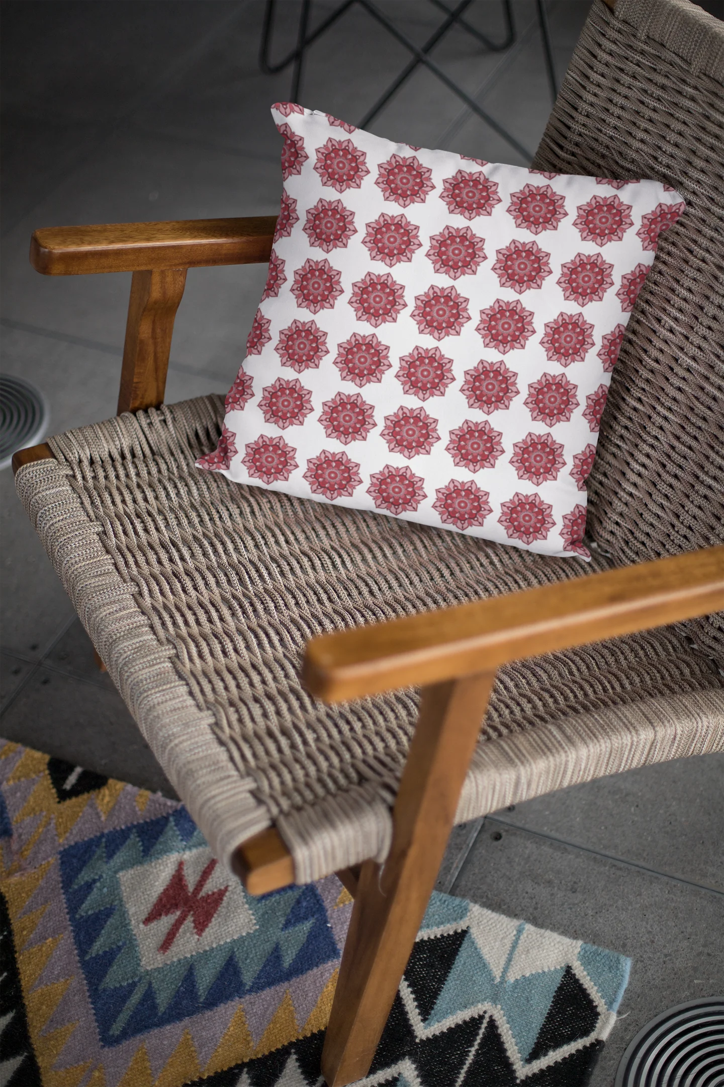 Printed Ethnic Cushion Cover with Filler Included ( 12 inch x 12 inch ) - Image 3