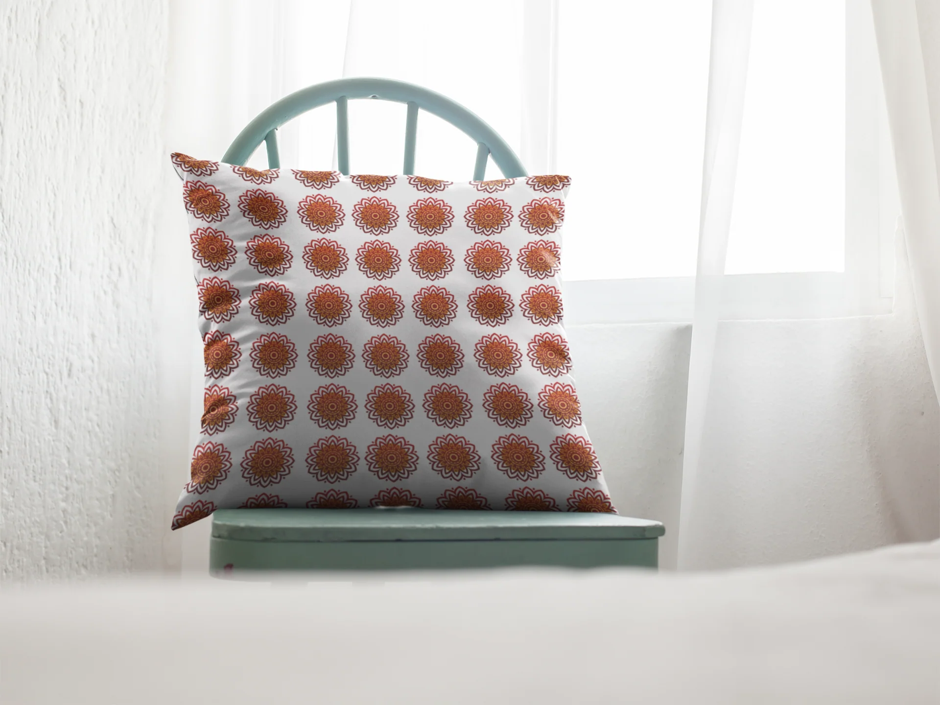 Printed Ethnic Cushion Cover with Filler Included ( 12 inch x 12 inch ) - Image 2
