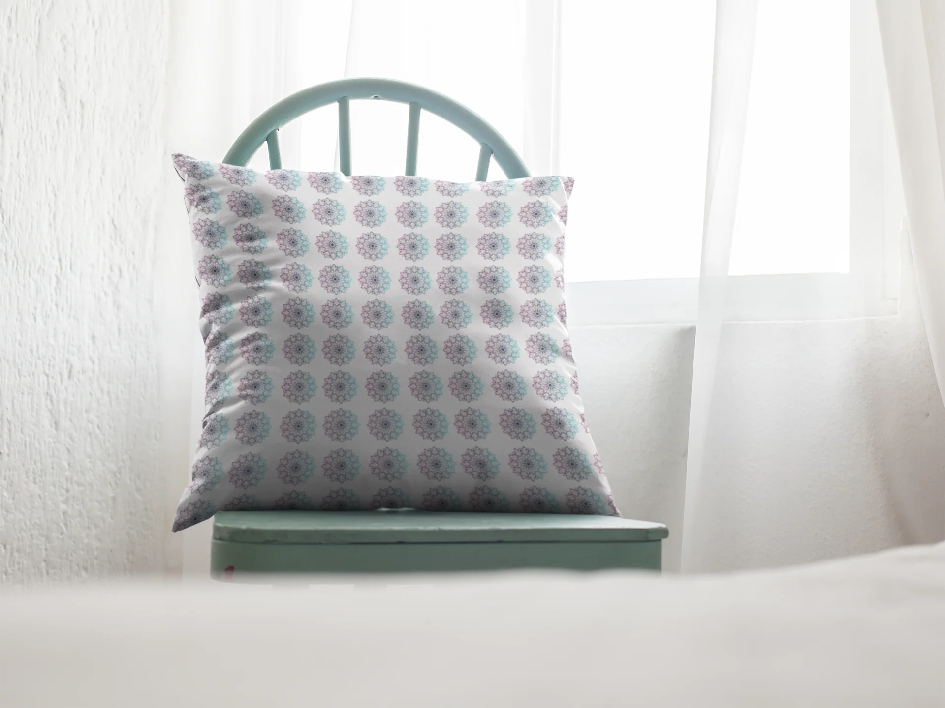 Printed Ethnic Cushion Cover with Filler Included ( 12 inch x 12 inch ) - Image 2