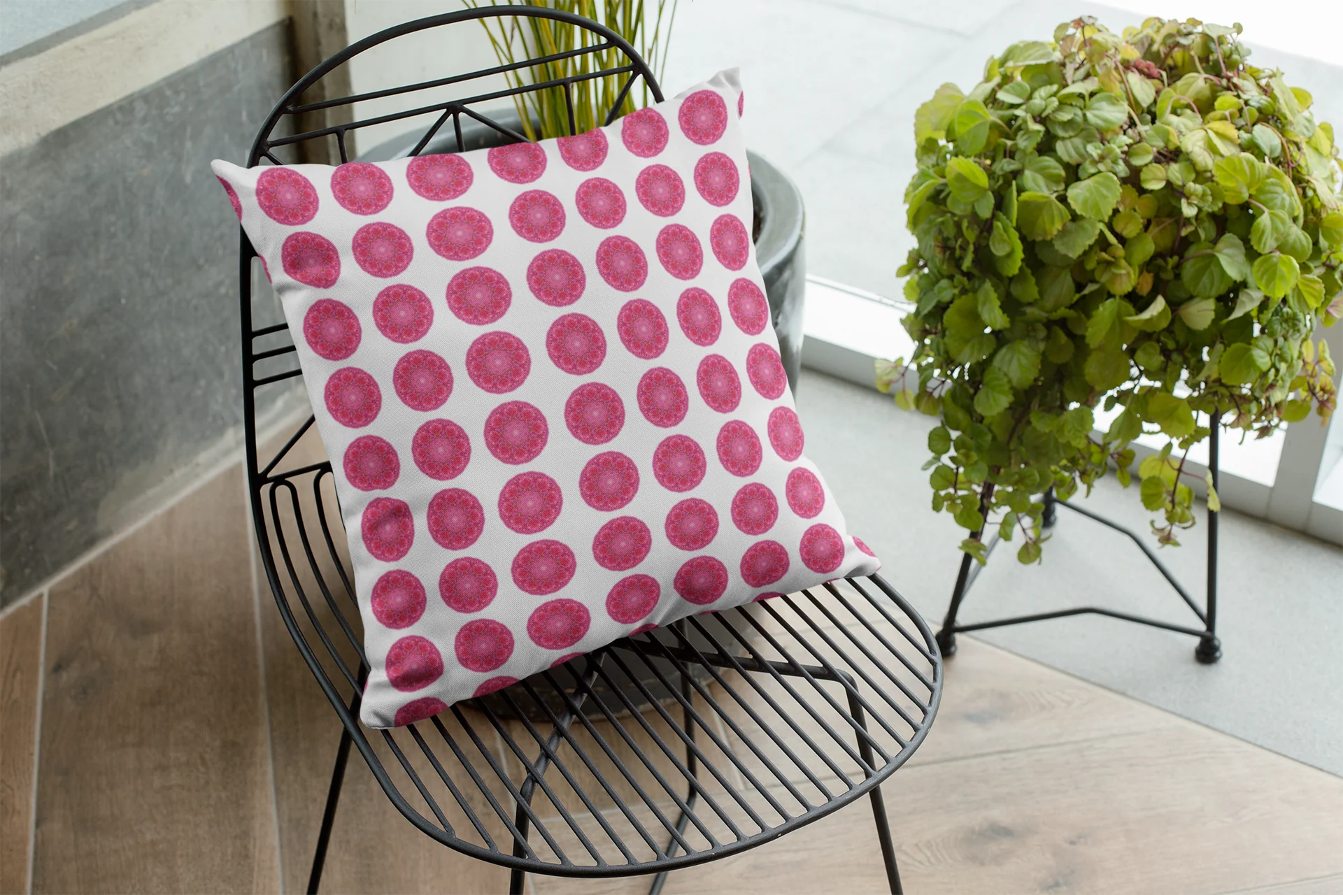 Printed Ethnic Cushion Cover with Filler Included ( 12 inch x 12 inch ) - Image 2