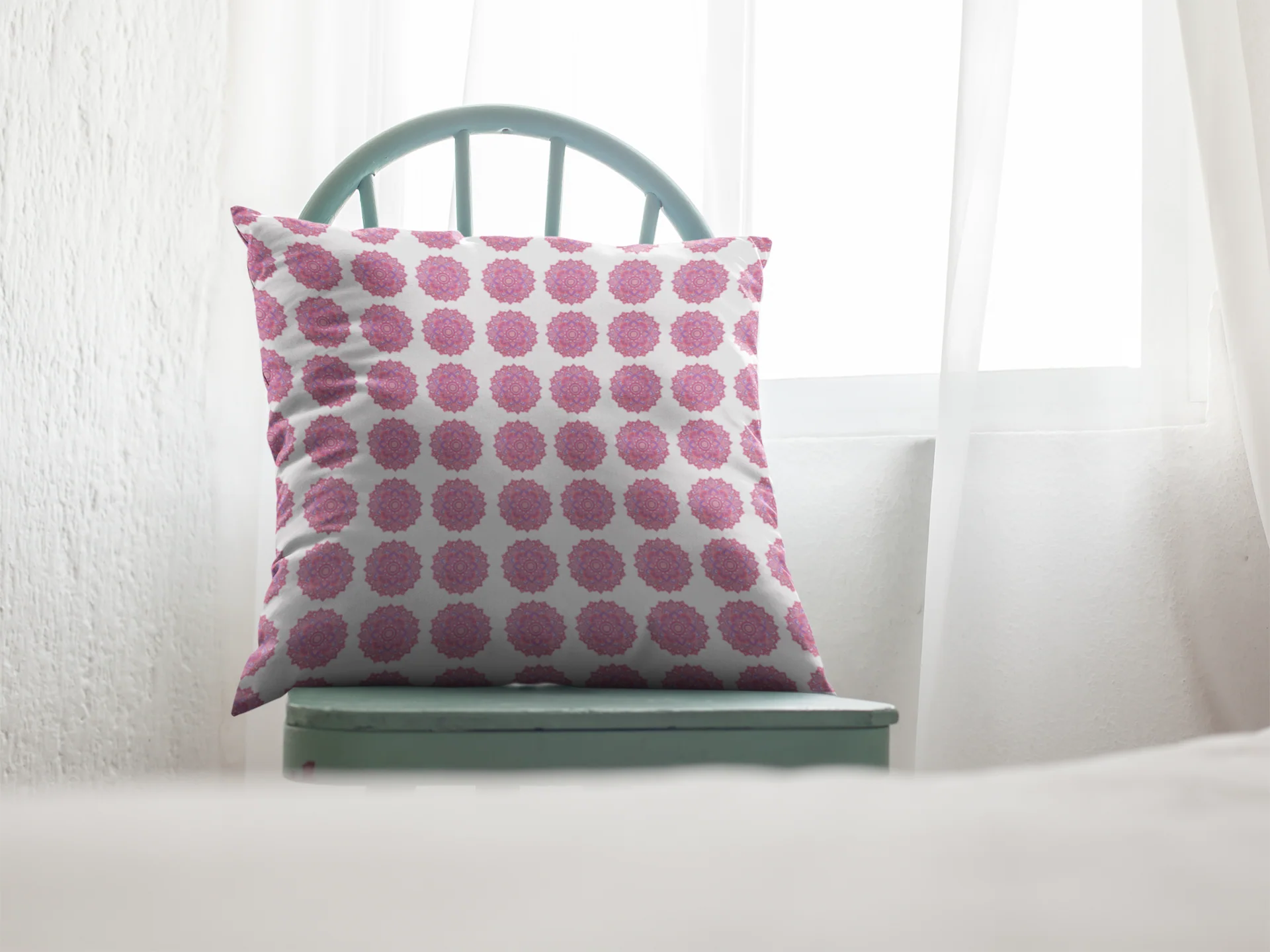 Printed Ethnic Cushion Cover with Filler Included ( 12 inch x 12 inch ) - Image 2