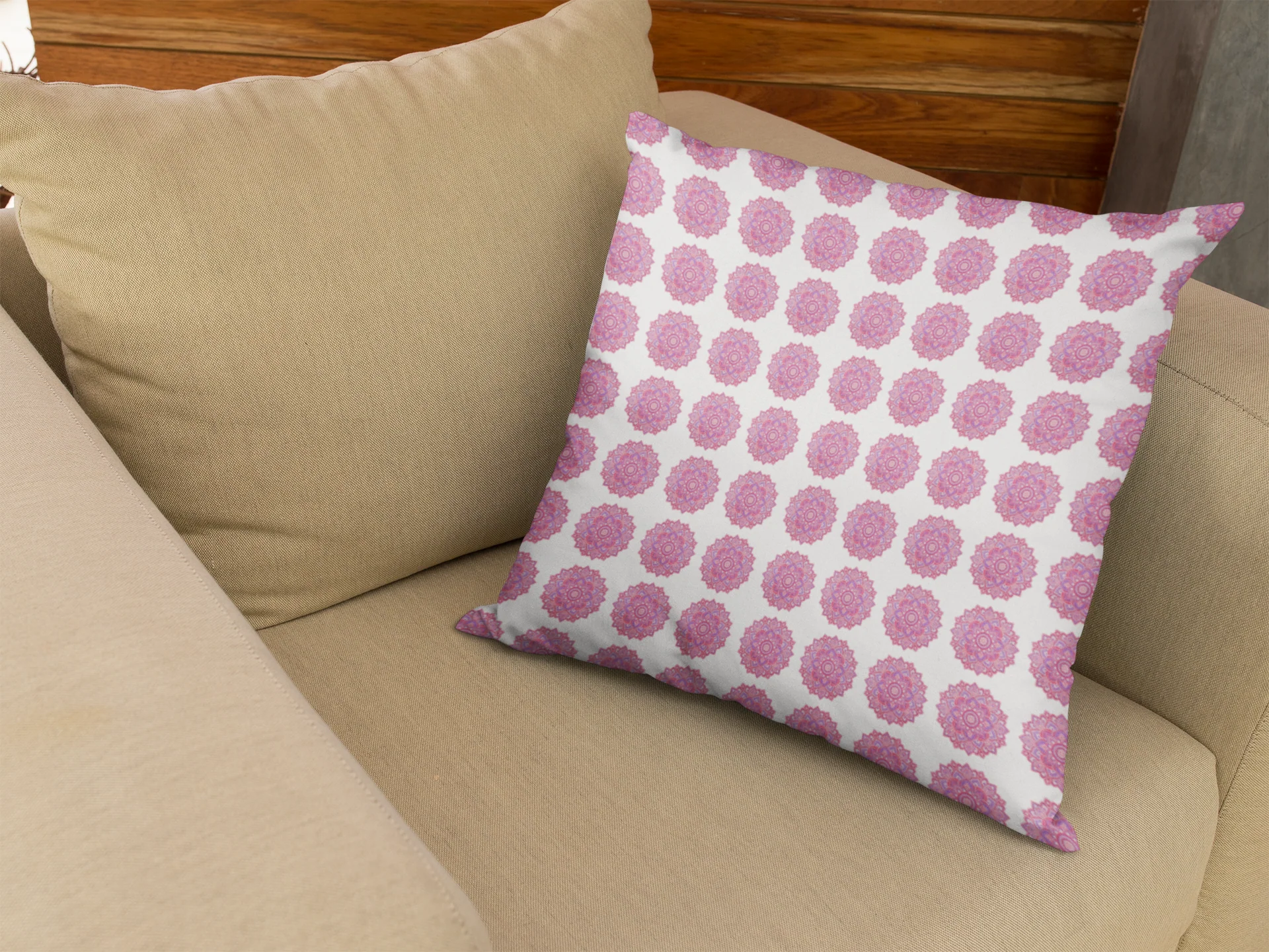 Printed Ethnic Cushion Cover with Filler Included ( 12 inch x 12 inch ) - Image 3