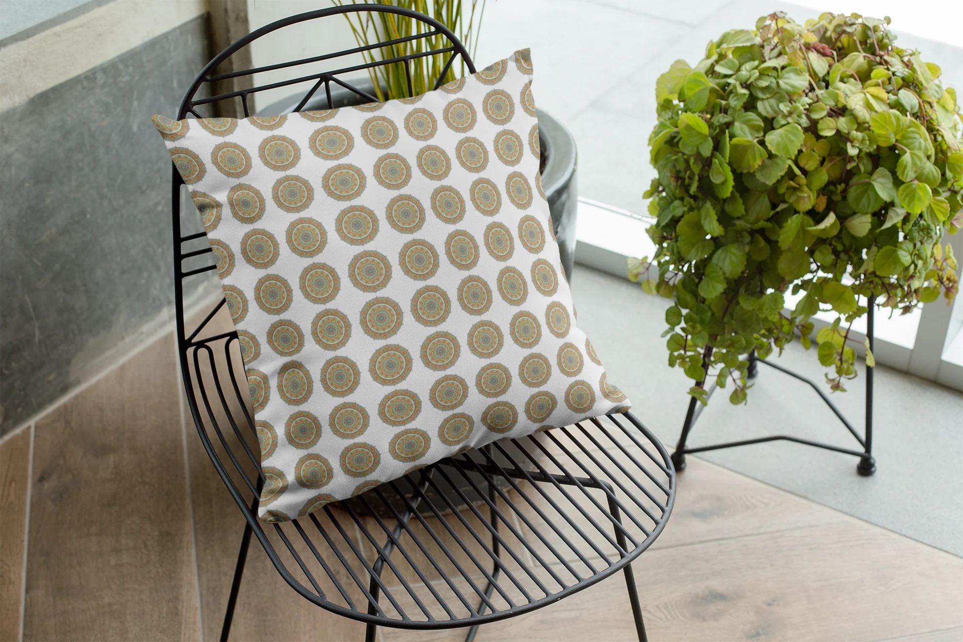 Printed Ethnic Cushion Cover with Filler Included ( 12 inch x 12 inch ) - Image 3